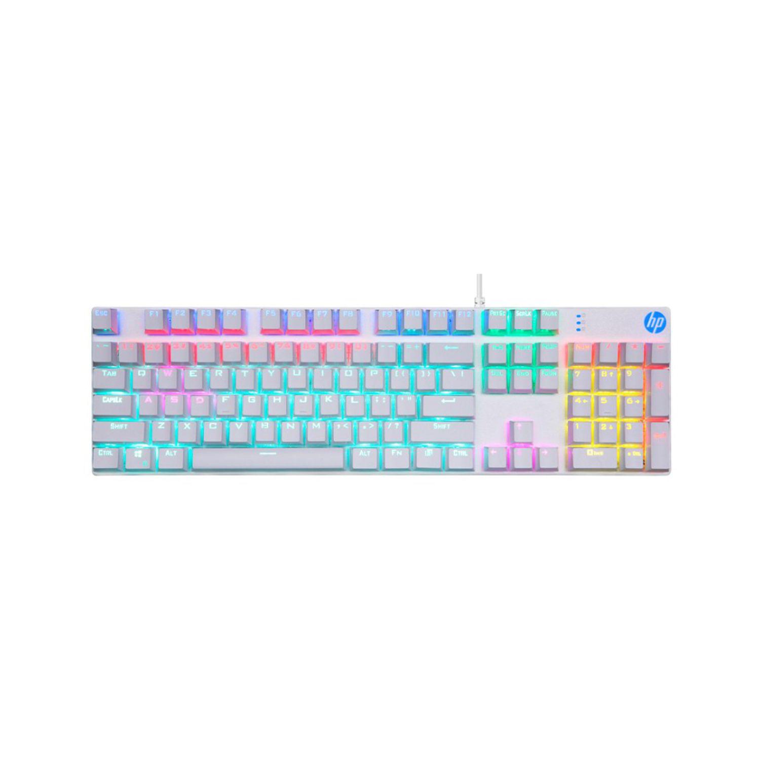 Teclado Mecanico Hp Gk400f White - Sw Blue Layout Español-0