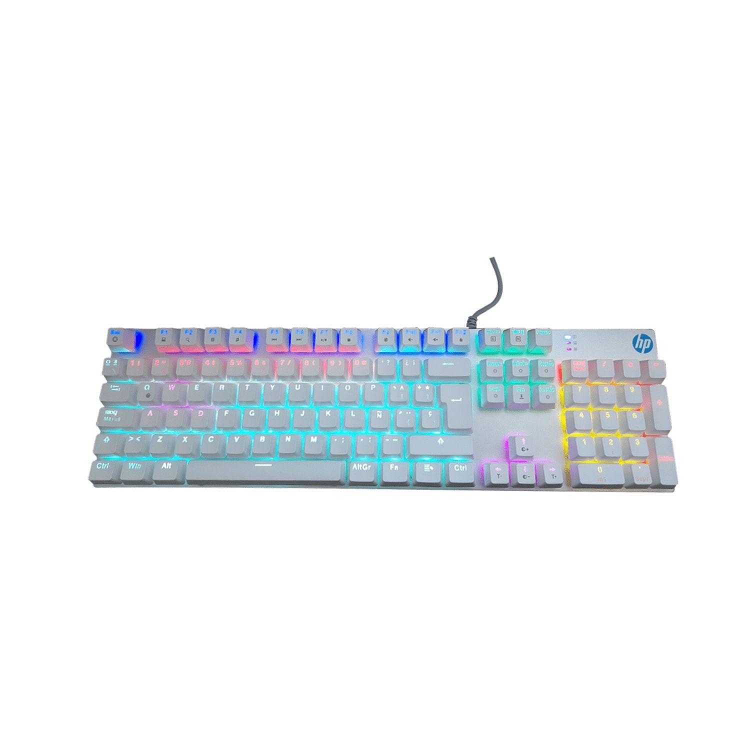 Teclado Mecanico Hp Gk400f White - Sw Blue Layout Español-1