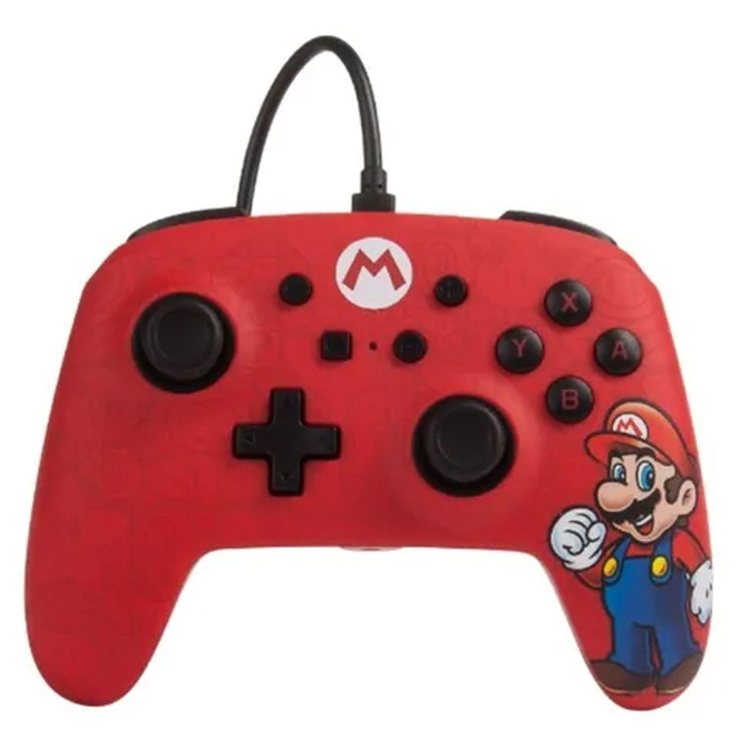 Control Pro Alámbrico Switch Super Mario Red Power A-0