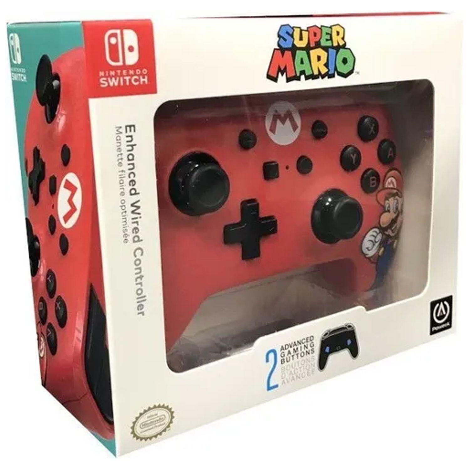 Control Pro Alámbrico Switch Super Mario Red Power A-2