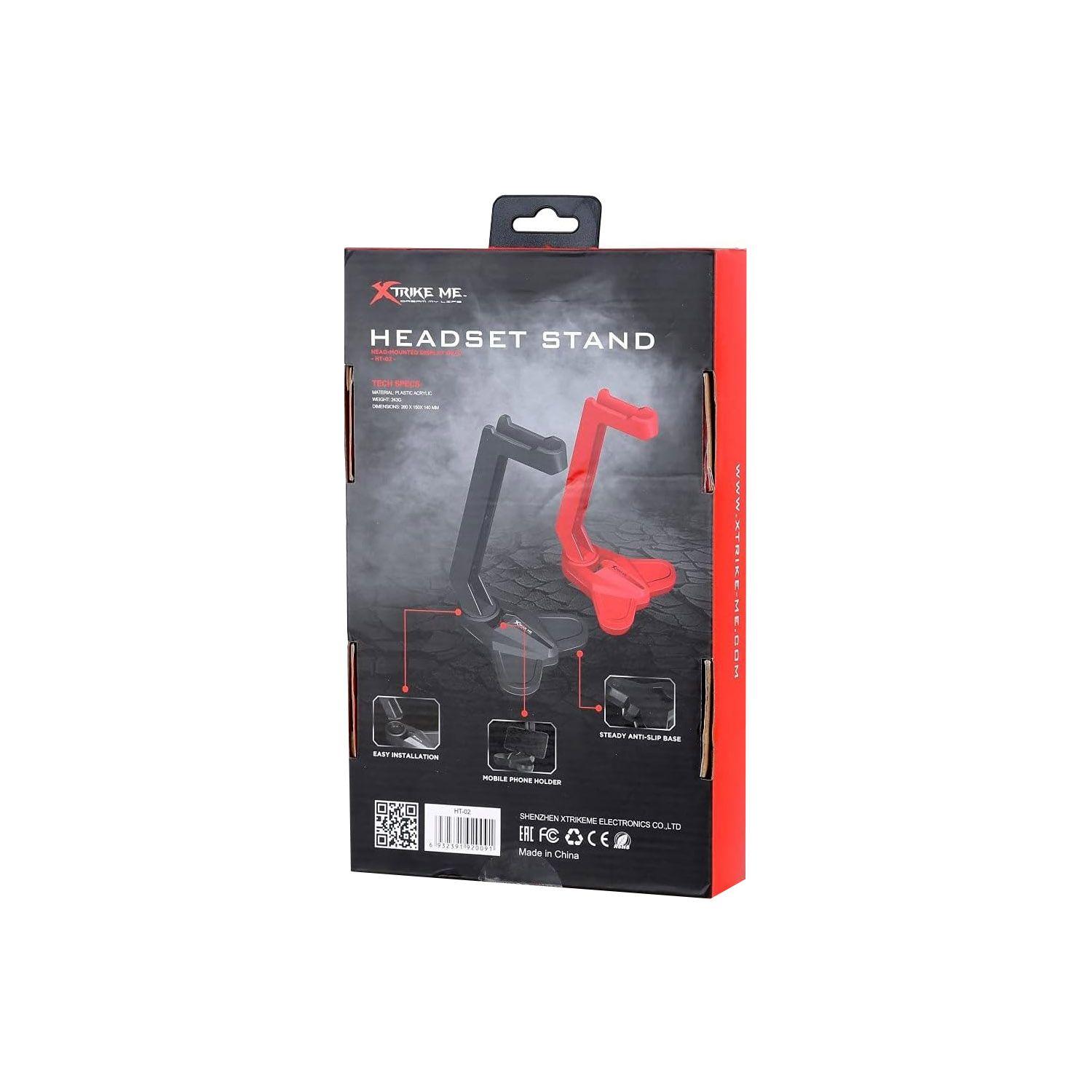 Base Para Audífonos Gamer - Xtrike Me HT-02 Rojo-2