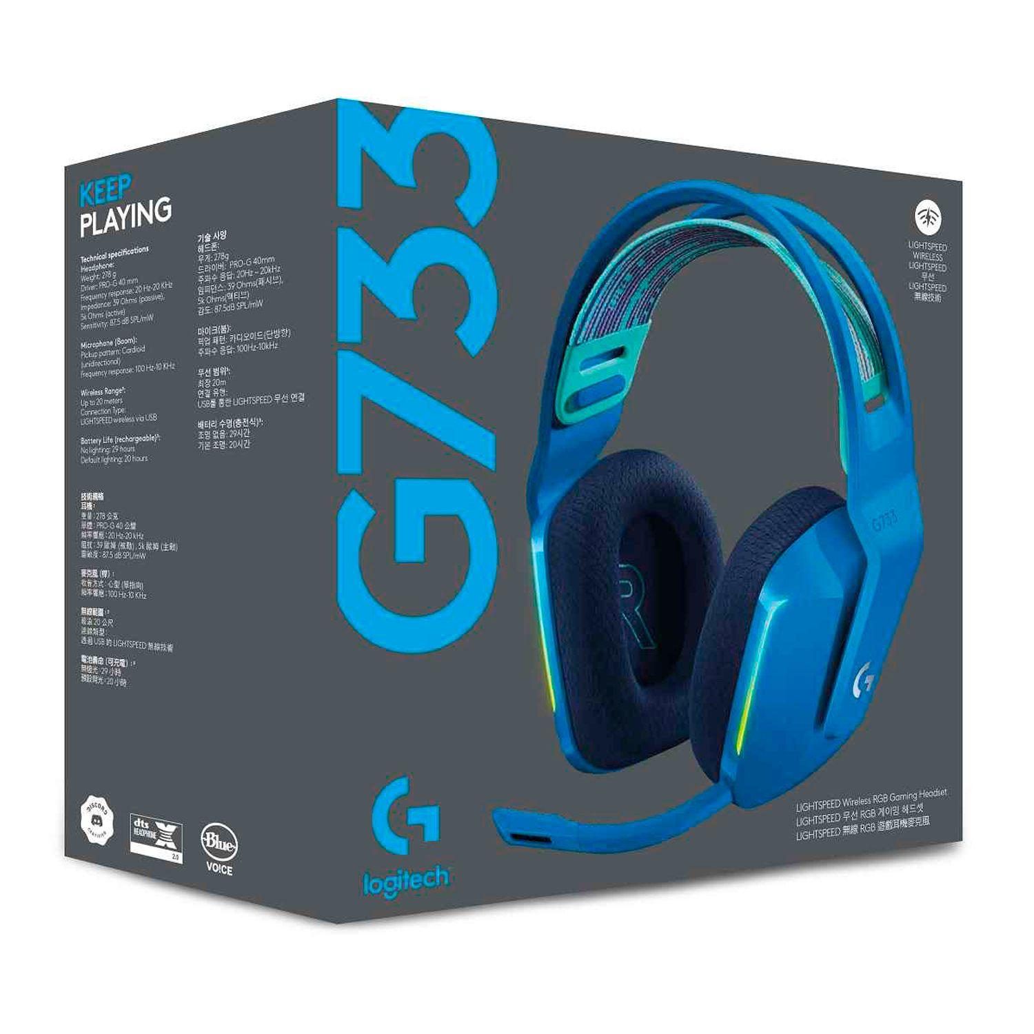 Audífonos Logitech G733 Inalámbricos Lightspeed Rgb Azul-3