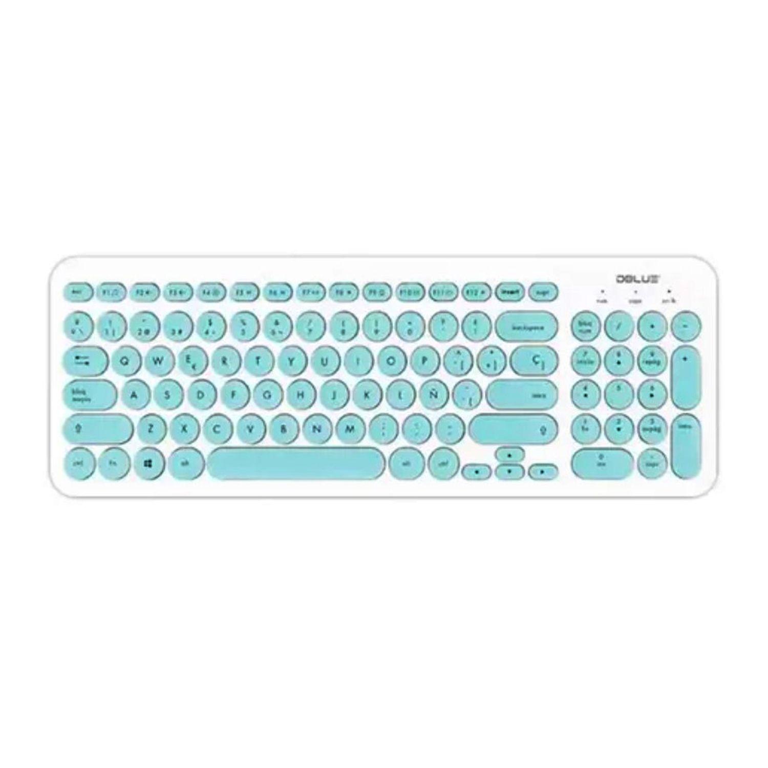 Teclado Delgado Round Key Blanco y Verde DBK755 - Crazygames-0