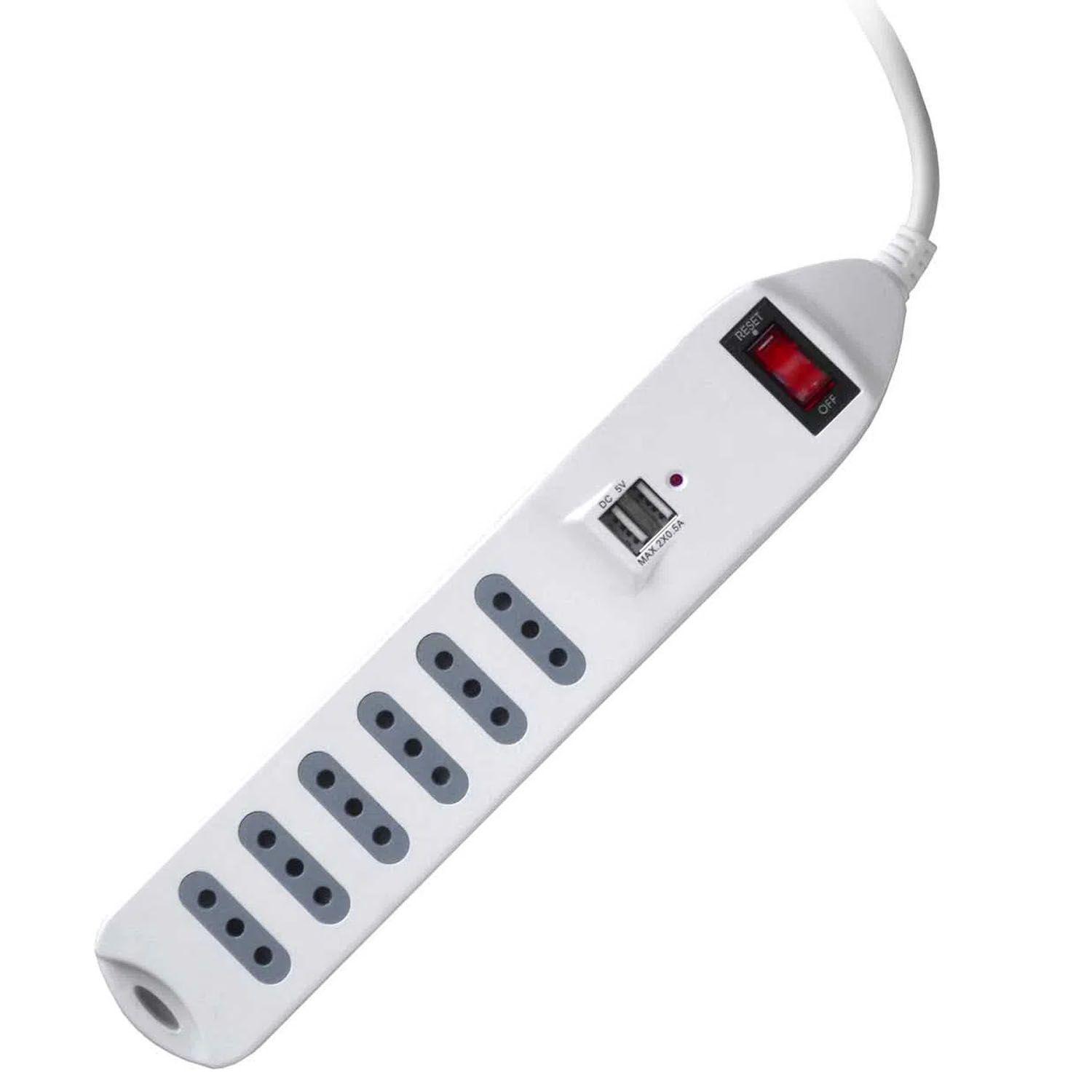 Alargador con Switch + 2 USB + 6 Tomas ME-3706 - Crazygames-0