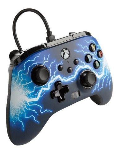 Control Con Cable Para Xbox/pc Negro Con Rayos Power A-1