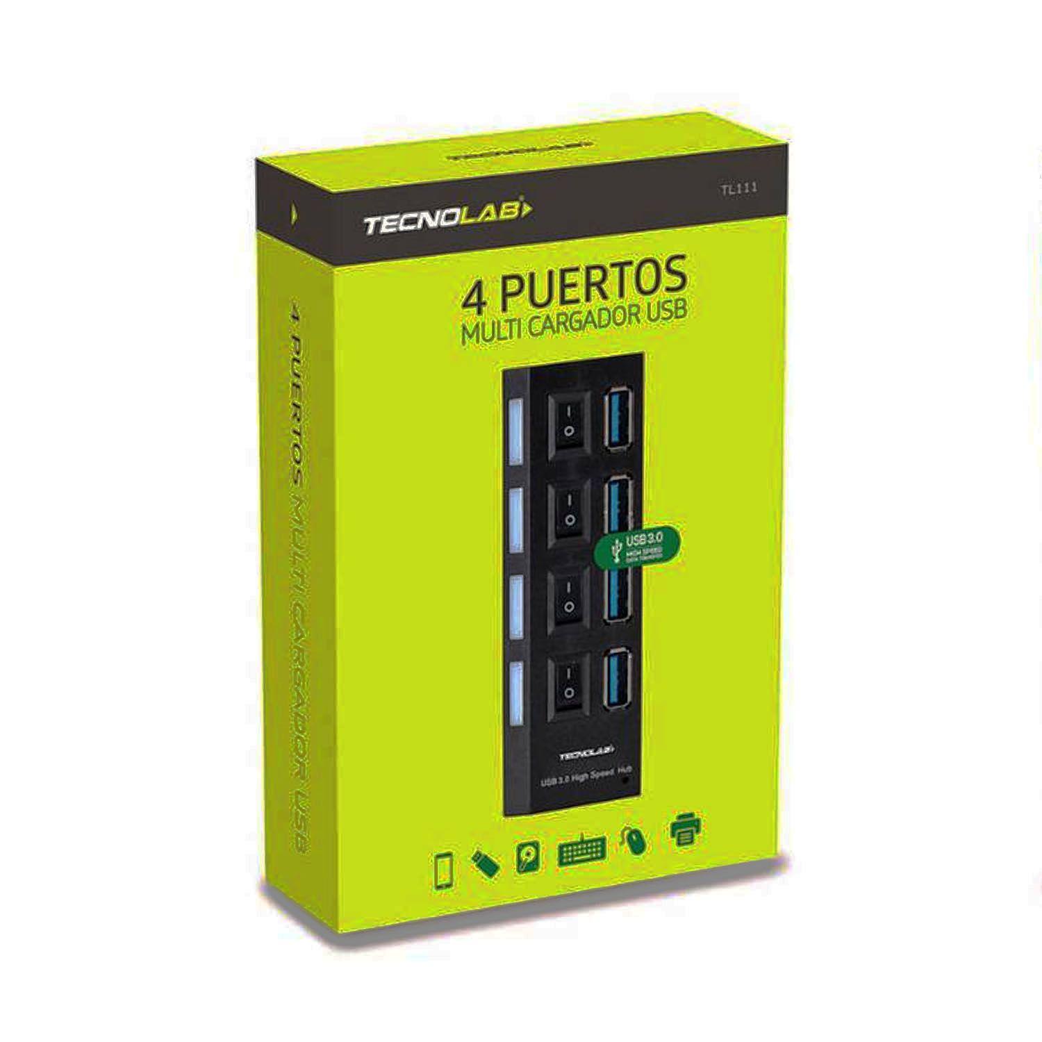 Hub USB 3.0 4 Puertos Multicargador Con Switch TL111-1