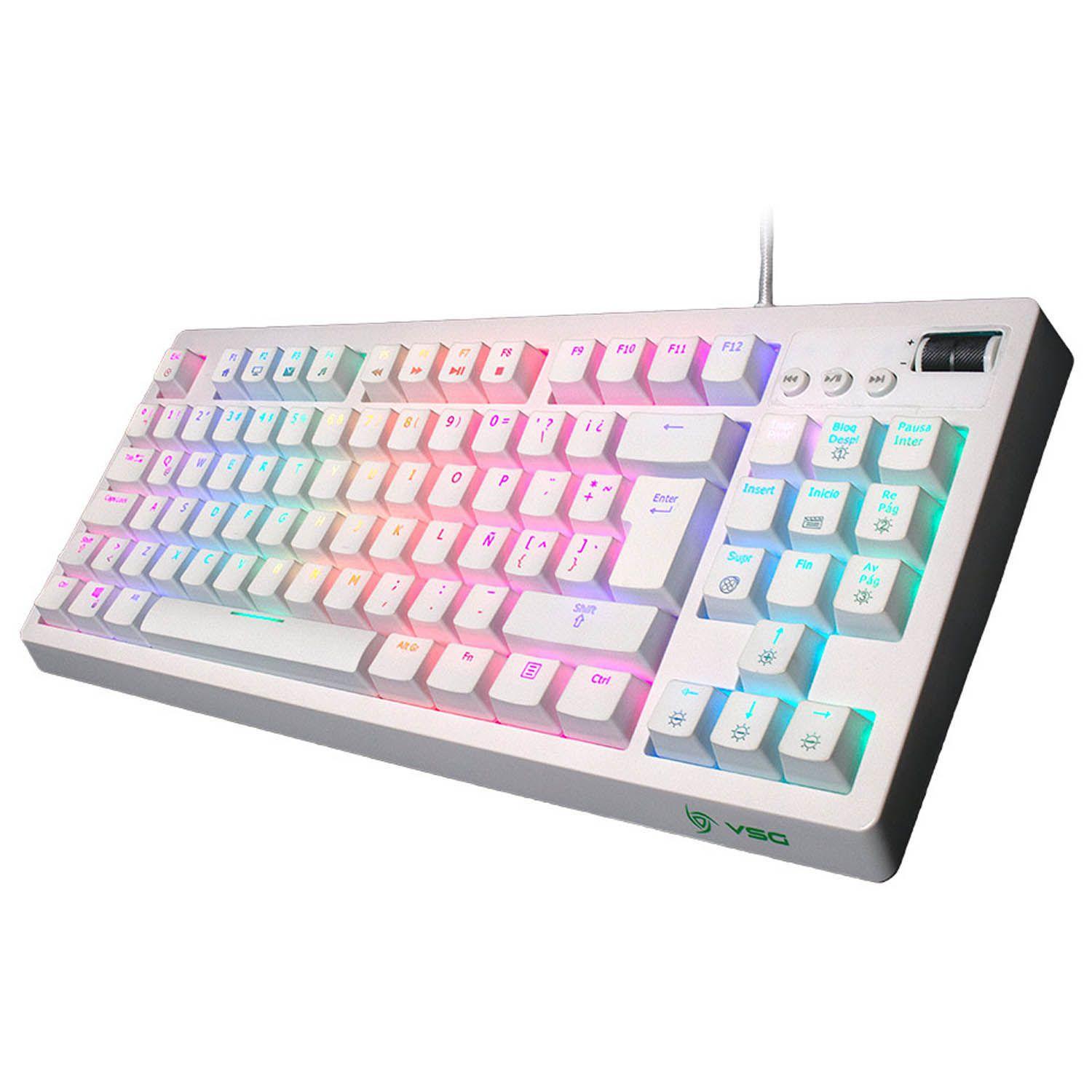 Teclado Mecanico Quasar 80% TKL Blanco Switch Red - Hot Swap-0