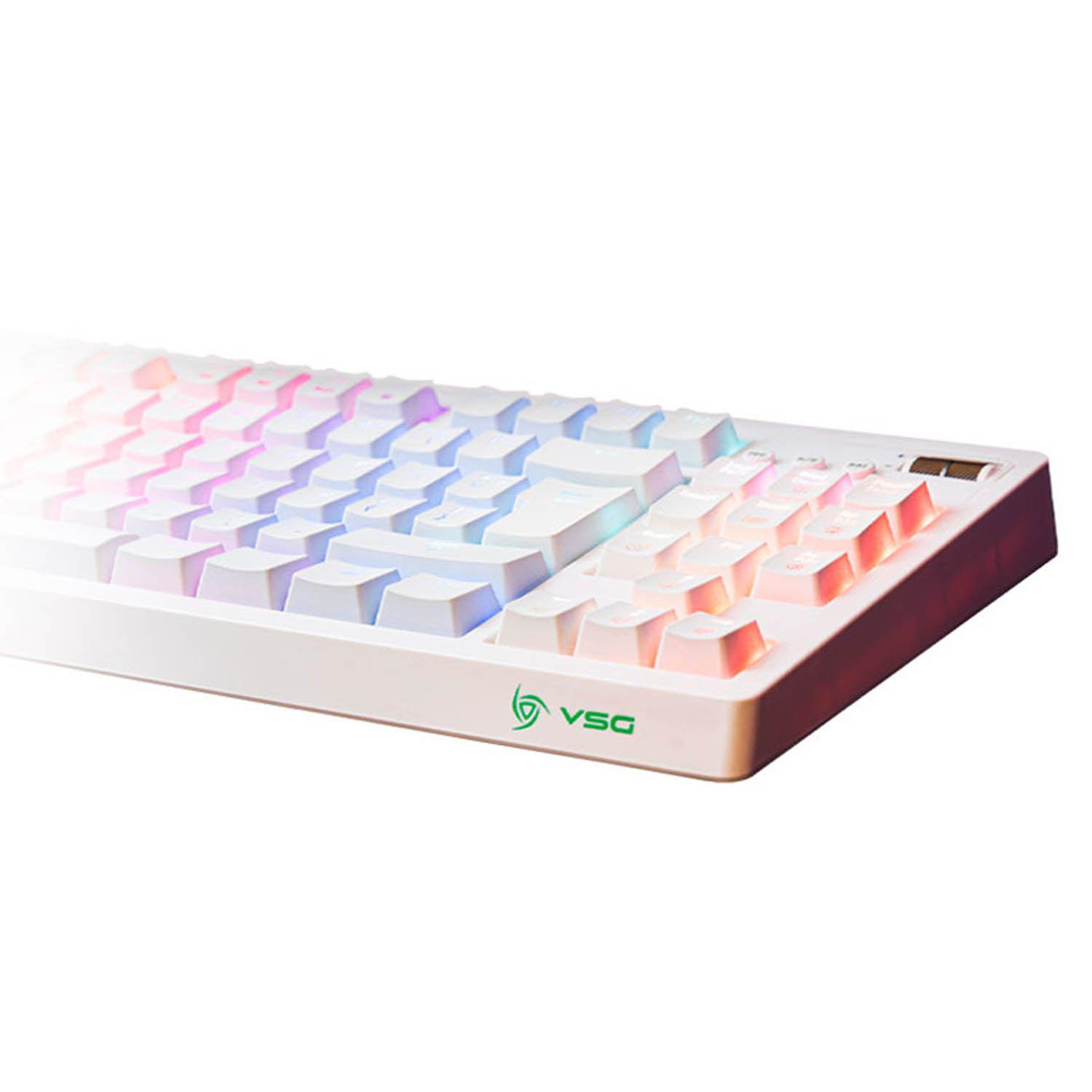Teclado Mecanico Quasar 80% TKL Blanco Switch Red - Hot Swap-1