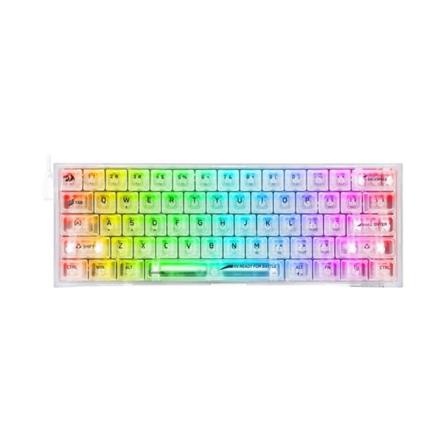 Teclado Mecánico Redragon Fizz 60% Rgb Transparente White-0