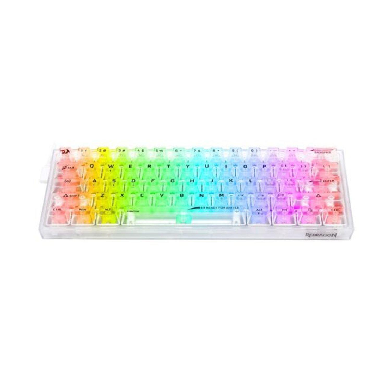 Teclado Mecánico Redragon Fizz 60% Rgb Transparente White-1