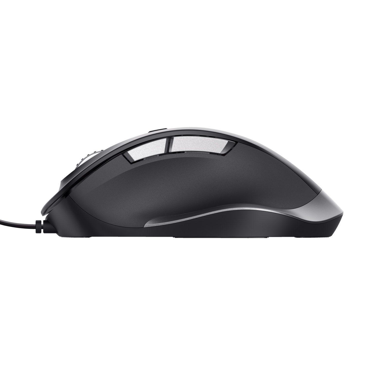 Mouse Semi Ergonomico Alambrico Trust Fyda Black-3