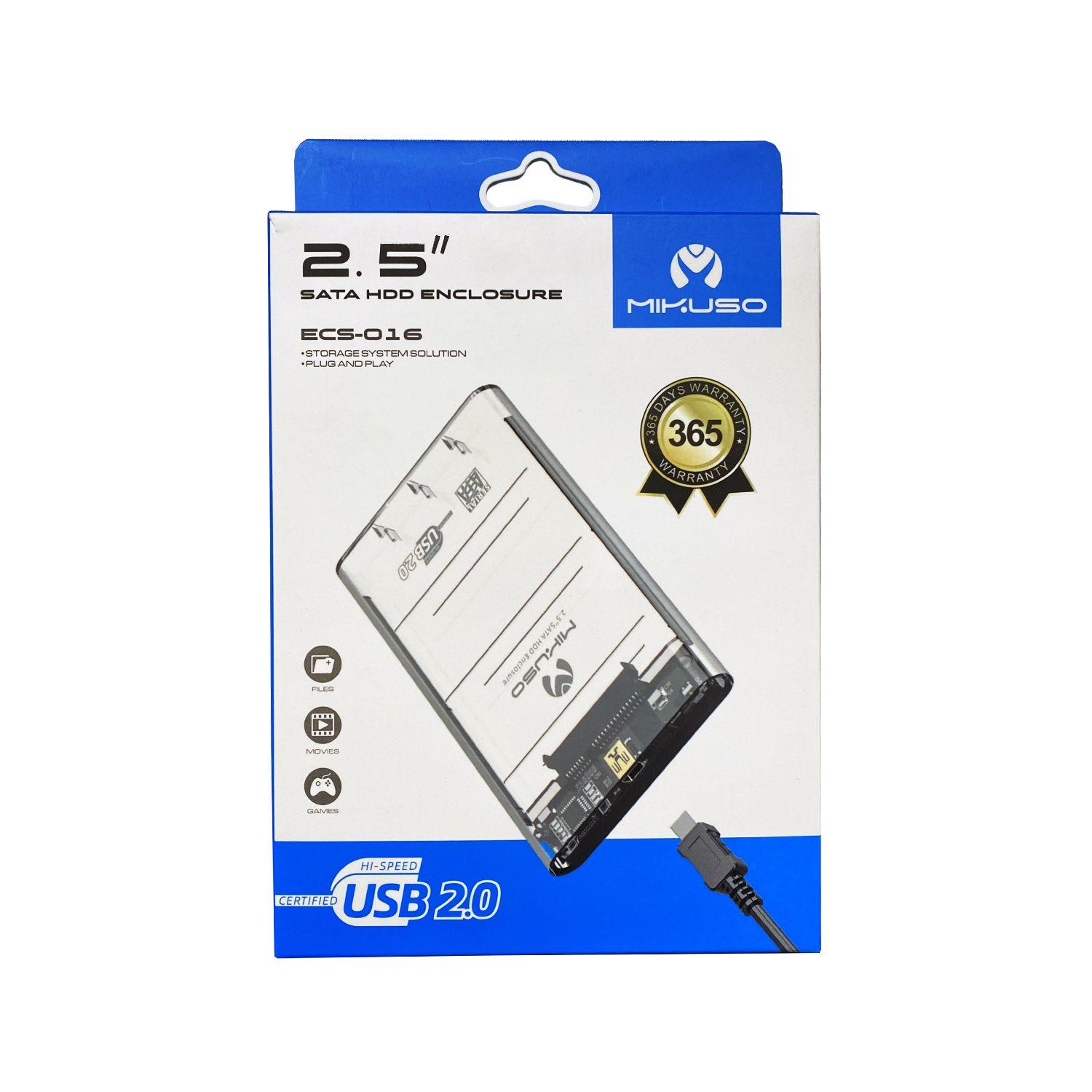 Cofre Disco Duro Transparente 2.0 Ecs-016-5