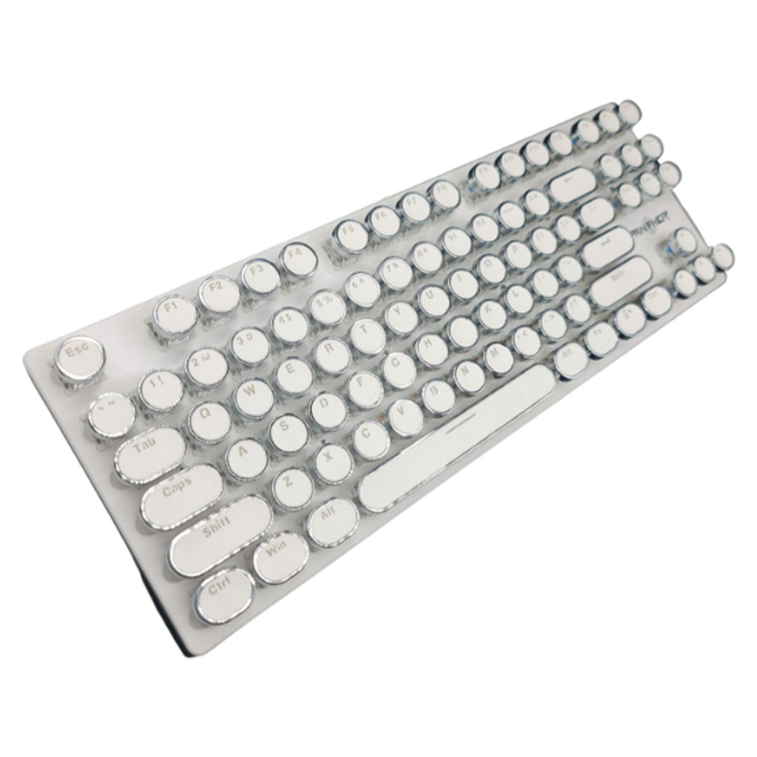 Teclado Gamer 80% PM-825R TKL Blanco Switch Blue Panther-1