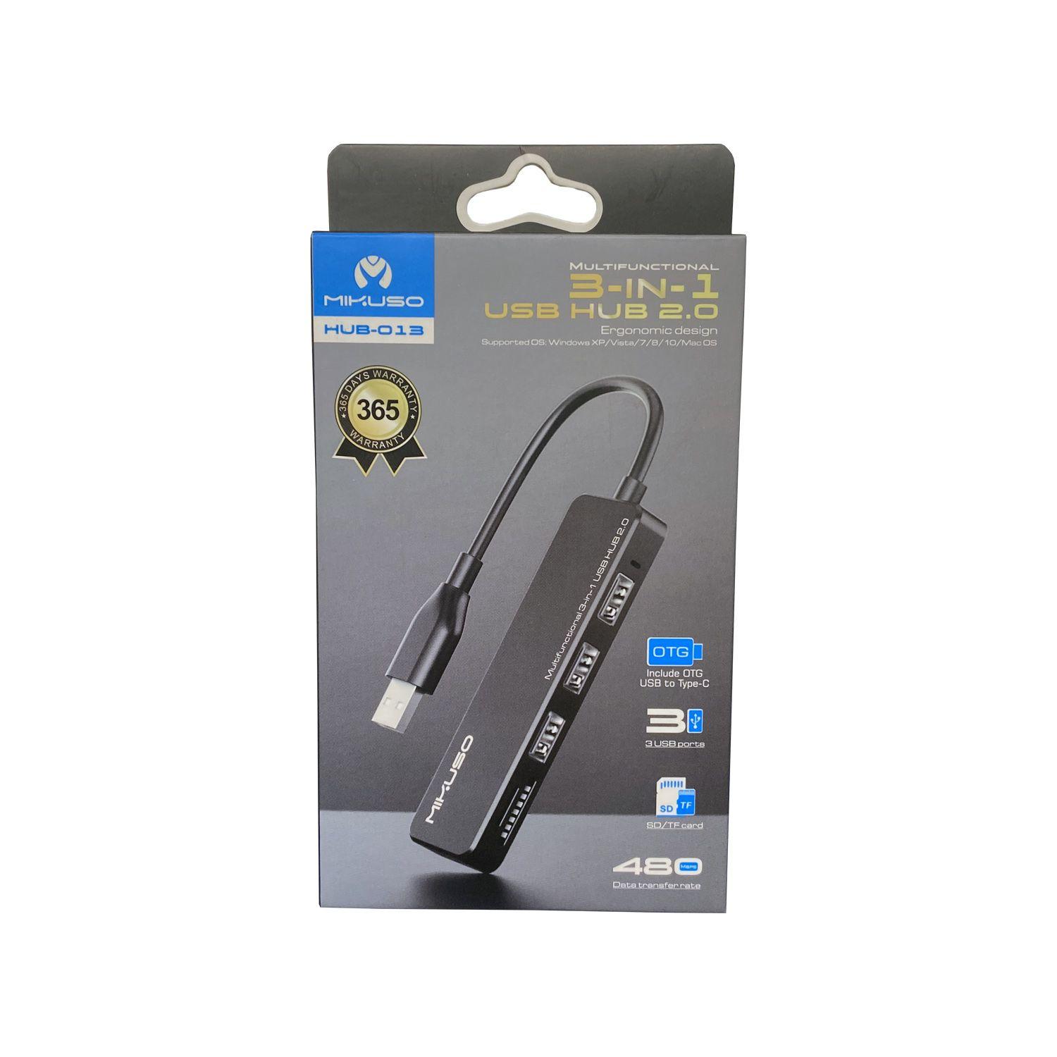 Hub Usb 2.0 + Lector Memoria Micro Sd / Sd Tf Hub-013-2
