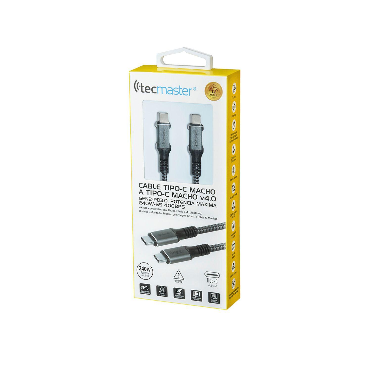 Cable Tipo-C V4.0 Tunderbolt 3-4  Carga Super Rapida 240w 8k-2