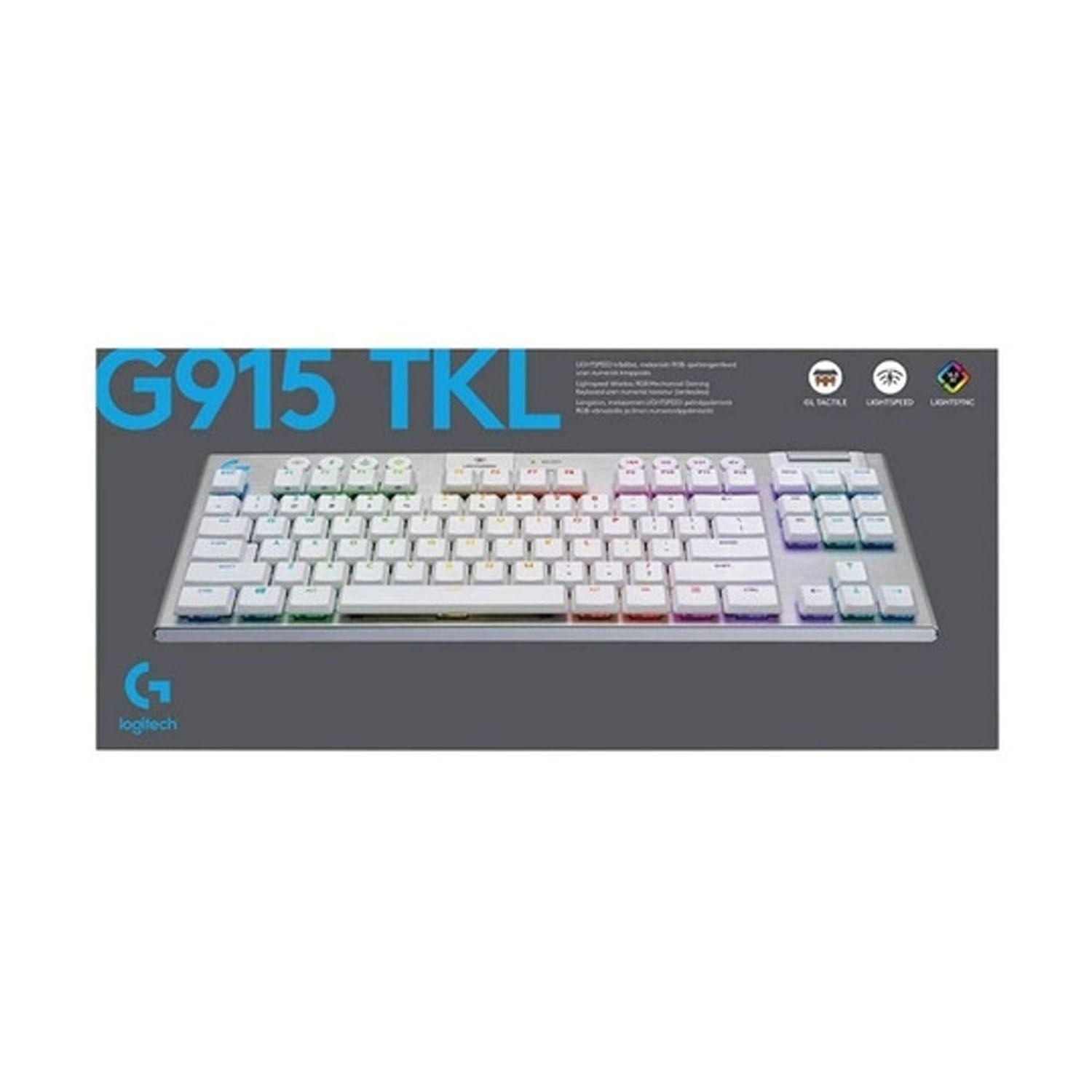 Teclado Mecánico Logitech G915 Tkl Rgb Inalámbrico Blanco-3
