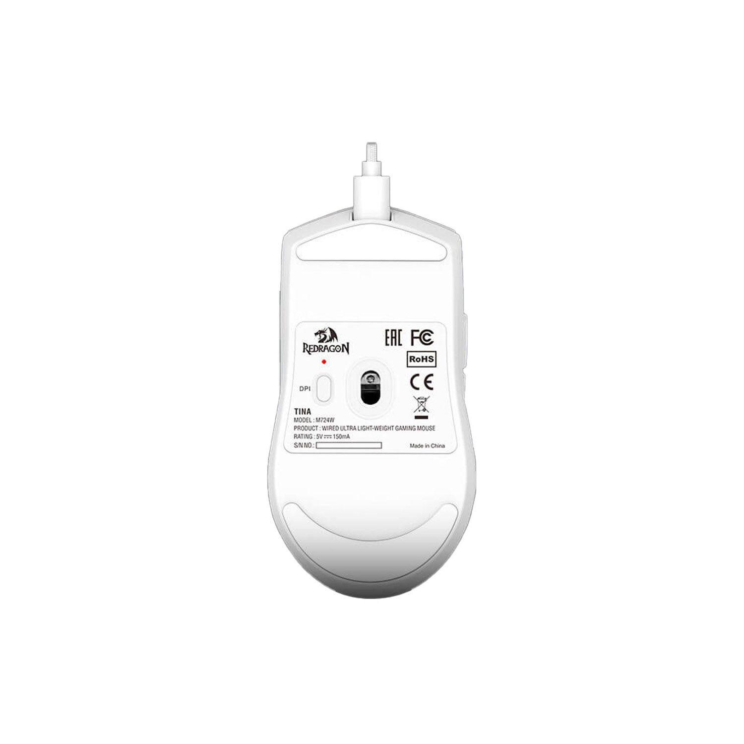 Mouse Gamer Competitivo Redragon King M724 White-2