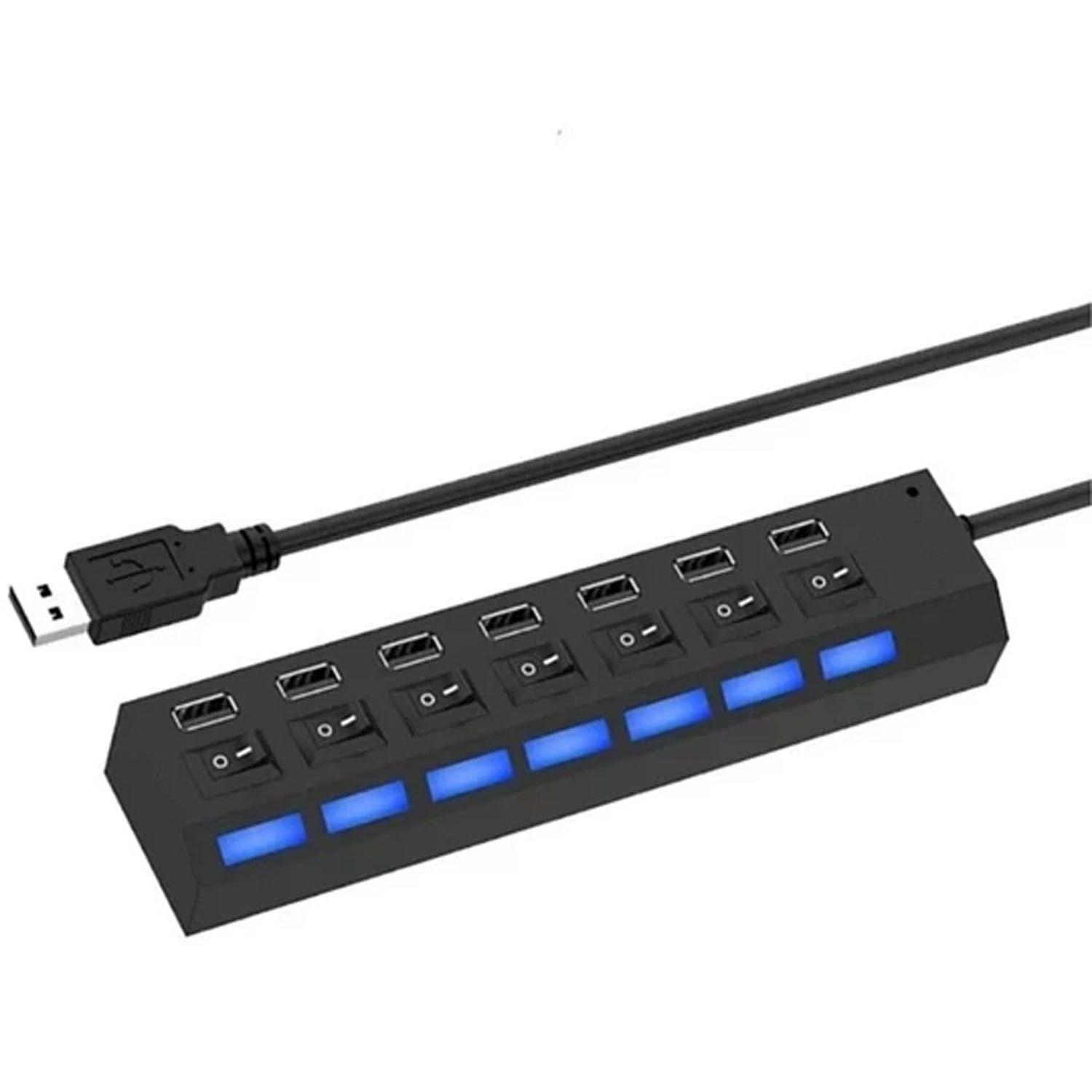 Hub USB 2.0 7 Puertos Multicargador Con Switch TL087-2