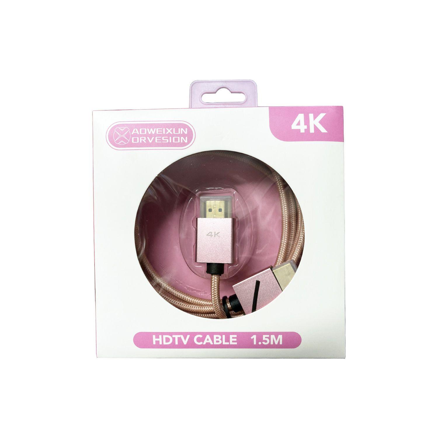 Cable Hdmi 2.0 4k UHD - Rosado 1.5 Metros-1