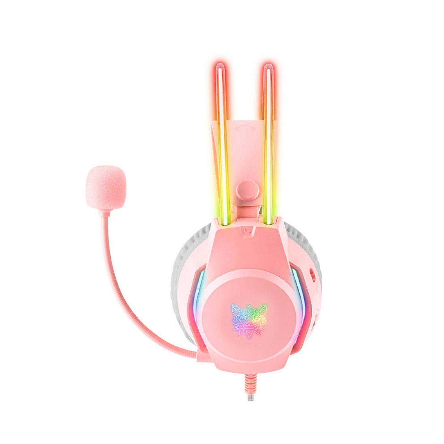 Audífono Gamer Onikuma X26 Rgb Pink 3.5 + Usb Para Luces-1