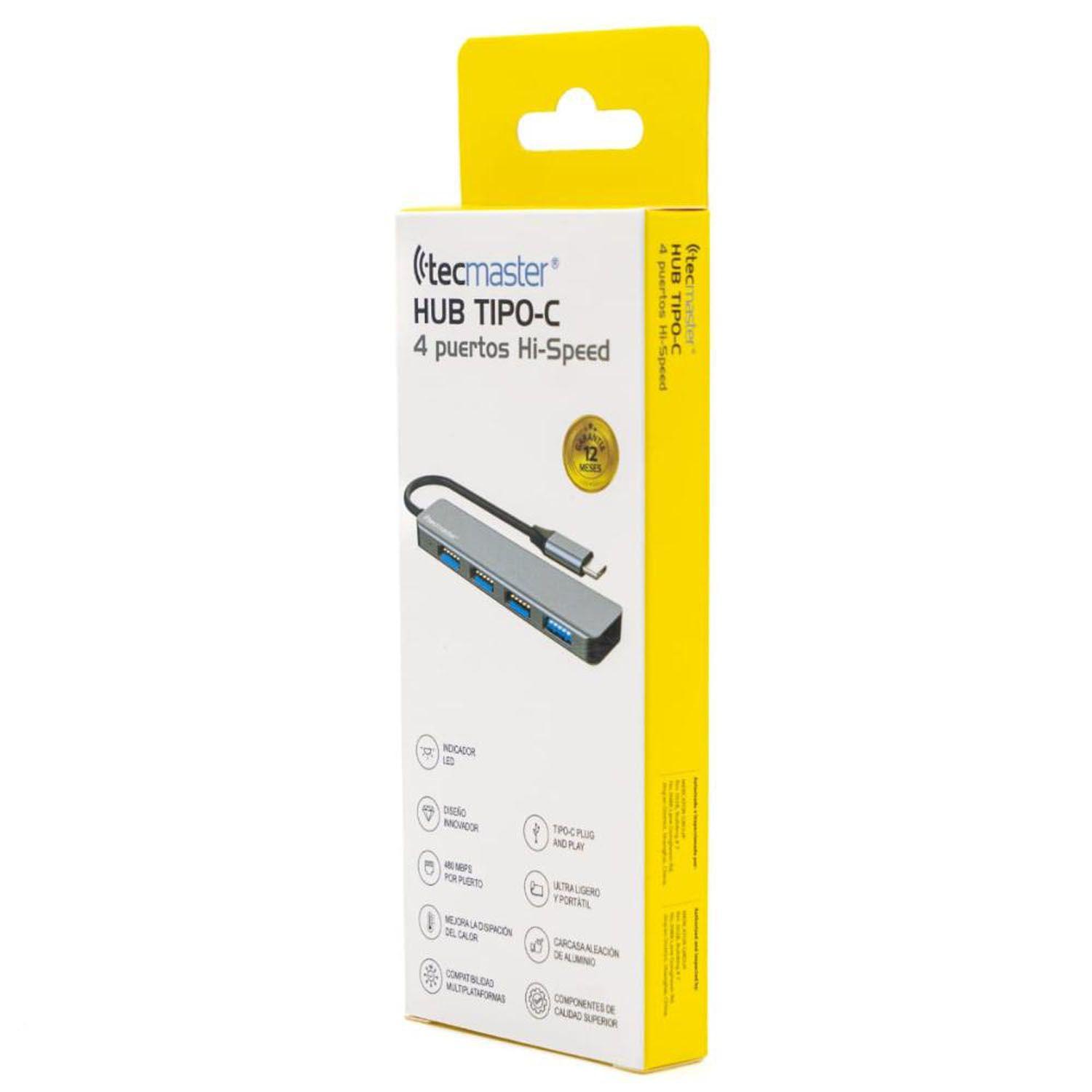 Hub Usb Tipo-c A 4 Puertos Hi-speed Tecmaster - Crazygames-2