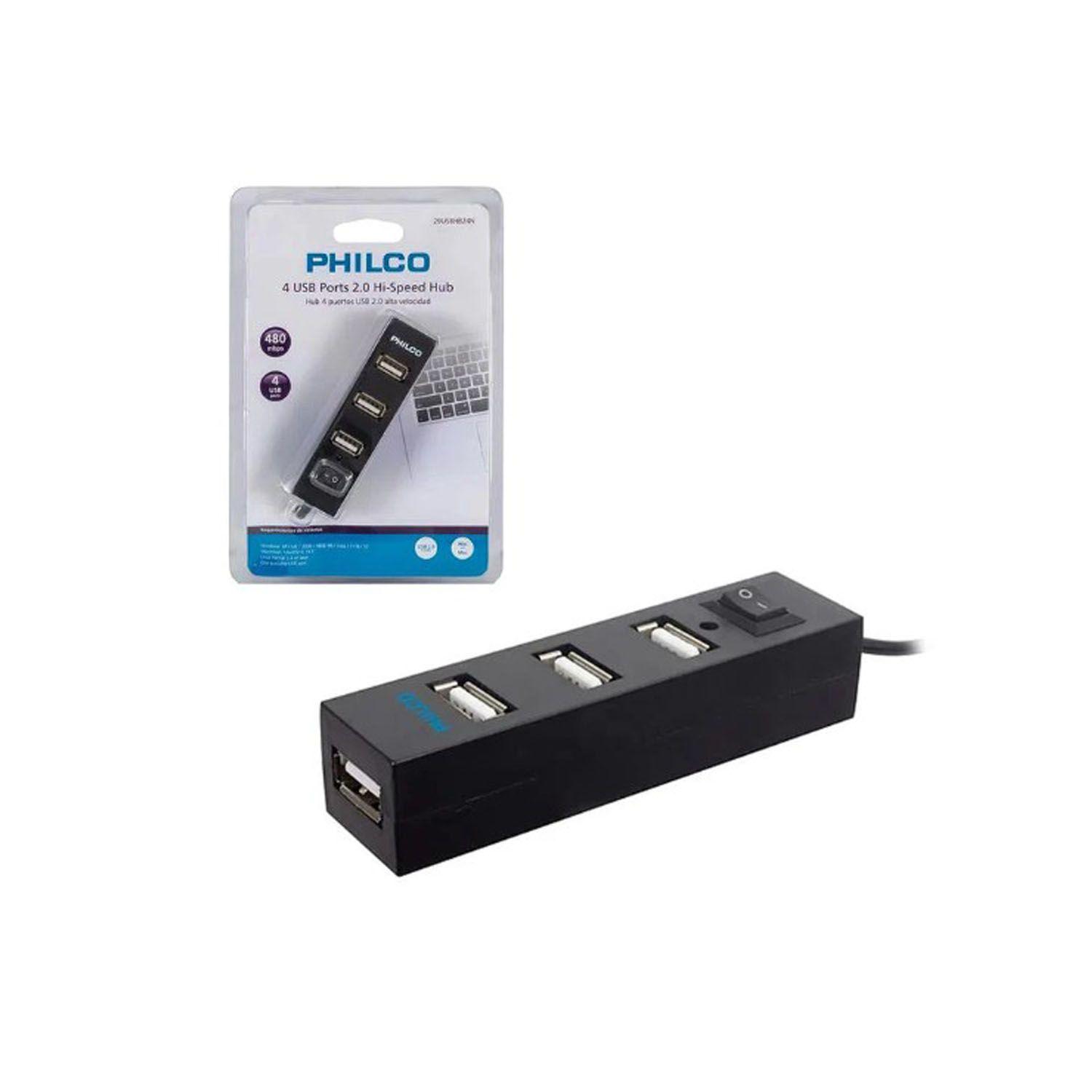 Hub Usb 2.0 Philco 4 Puertos Negro - Crazygames-2