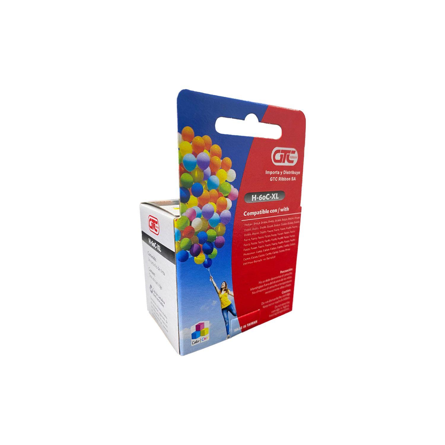 Cartucho De Impresora 60 XL Color GTC Compatible HP 12ml-1