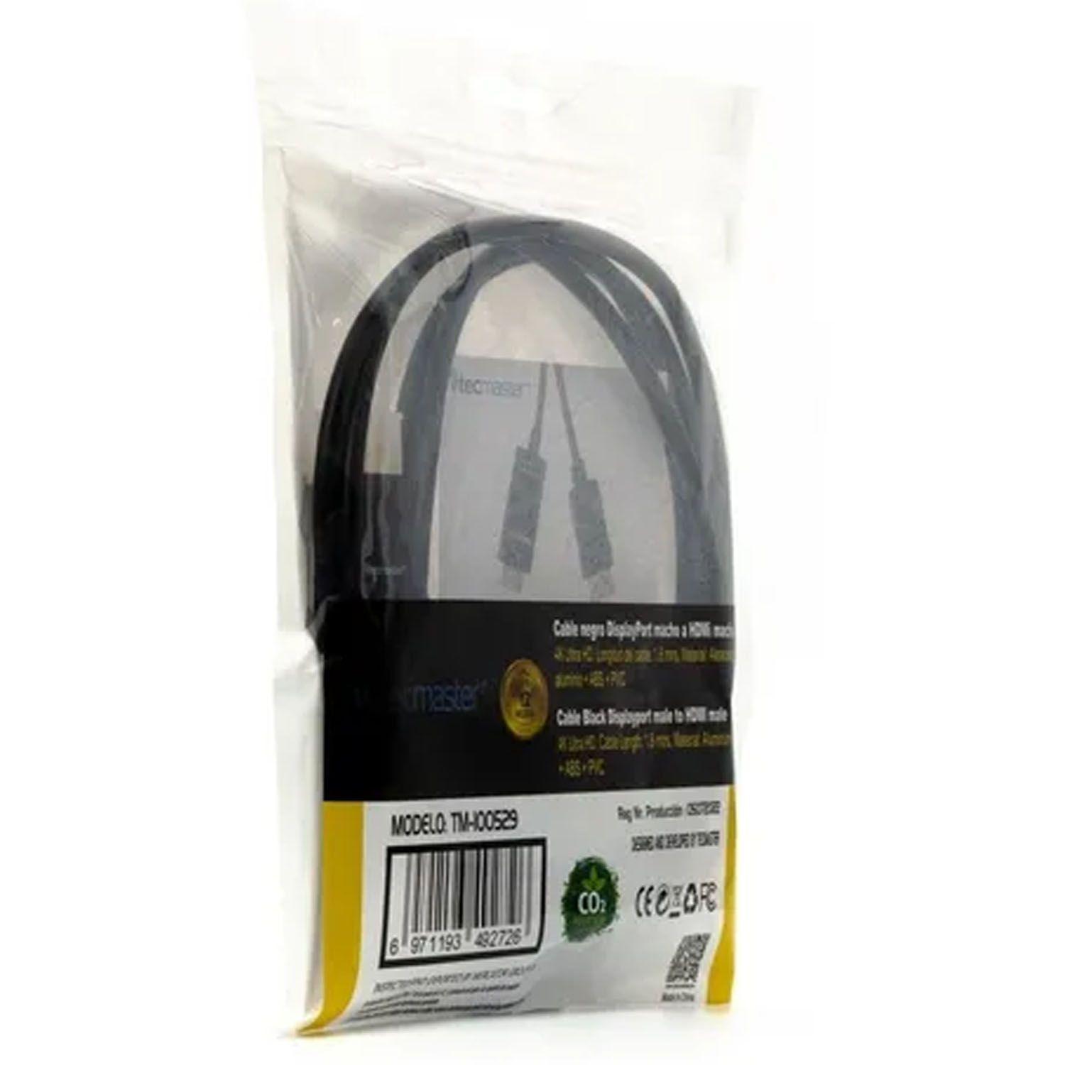 Cable Displayport macho a HDMI macho 4k 1.8m TM-100529-2