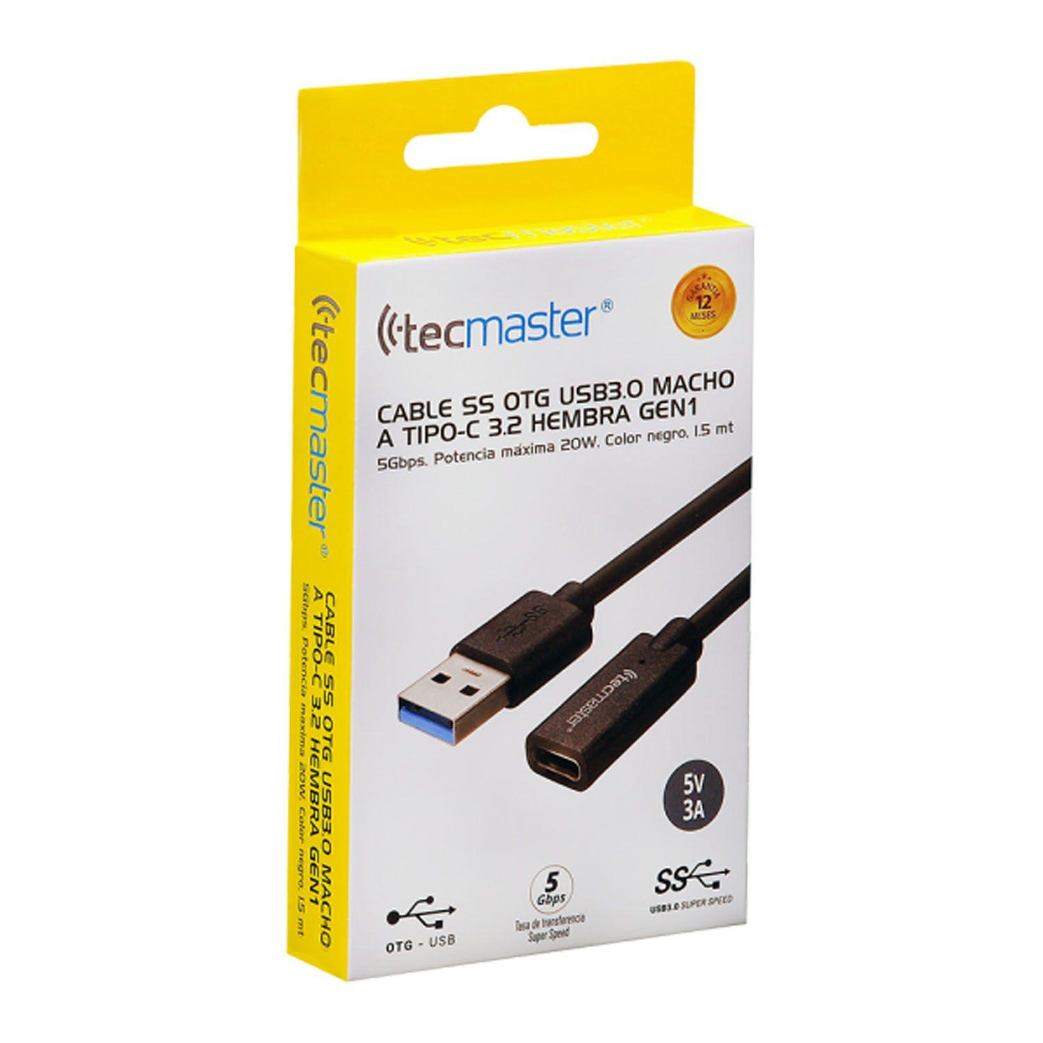 Cable OTG Usb Macho 3.0 a Tipo-C Hembra 1.5mts TM-200546-2
