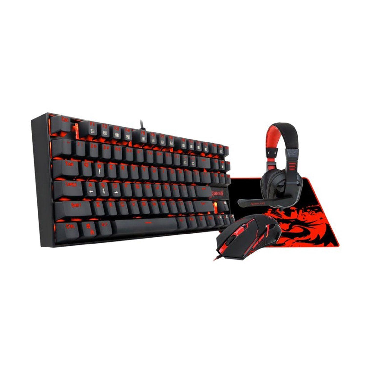 Kit 4 en 1 Redragon K552-BB-2 Teclado/Mouse/Audífono/Padmous-0