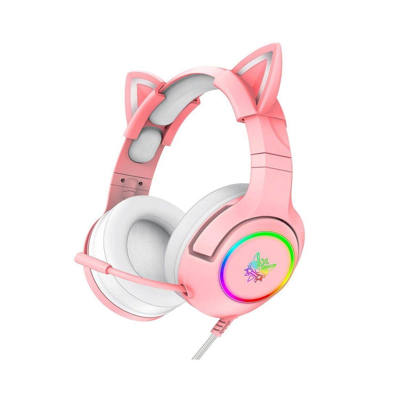 Audífono Gamer Kitty Onikuma K9 RGB Rosado - Jack 3.5-0