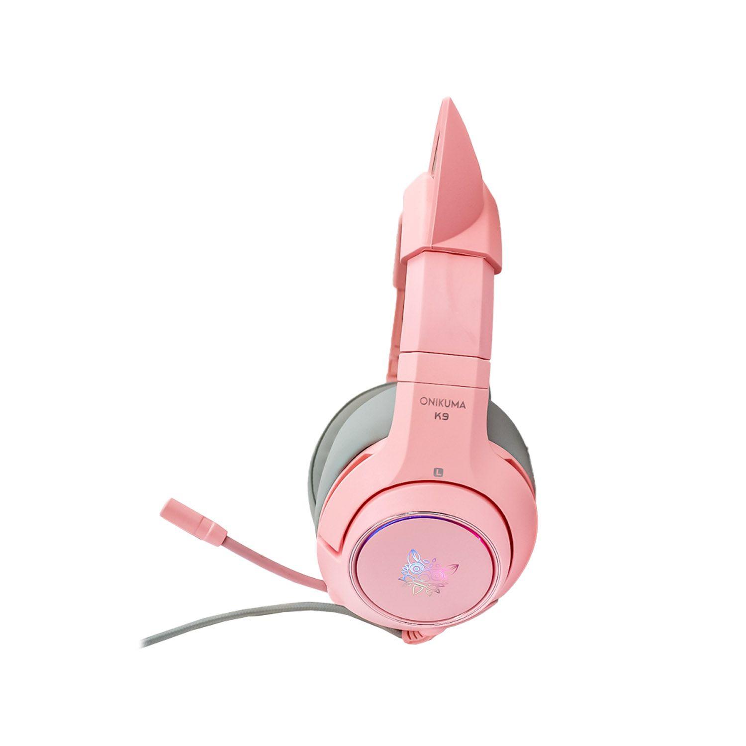 Audífono Gamer Kitty Onikuma K9 RGB Rosado - Jack 3.5-1