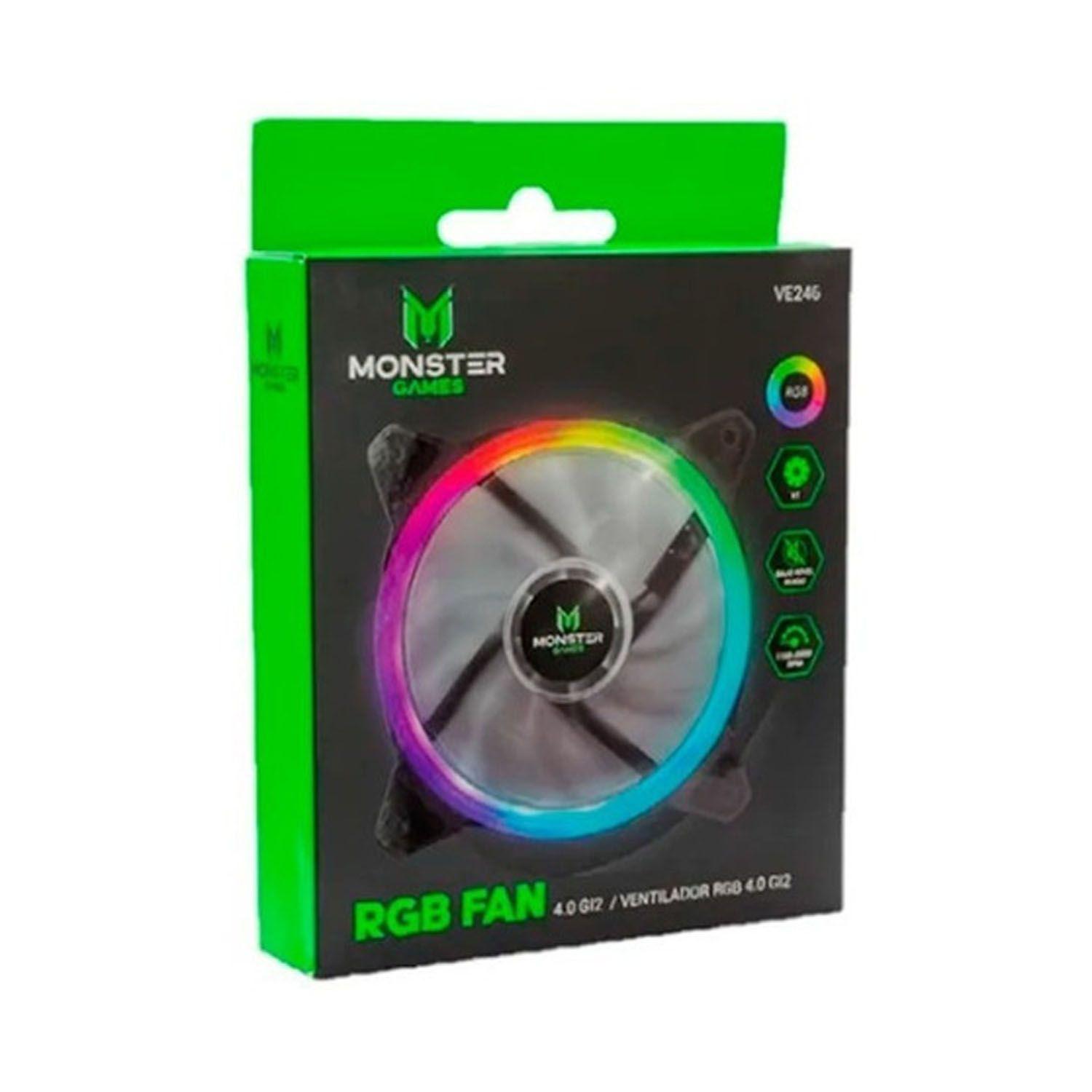 Ventilador Para Pc Rgb Ve246 Conexión Directo A Fuente Poder-2