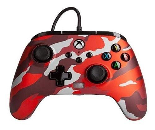 Control Con Cable Para Xbox/pc Camuflado Rojo Power A-1