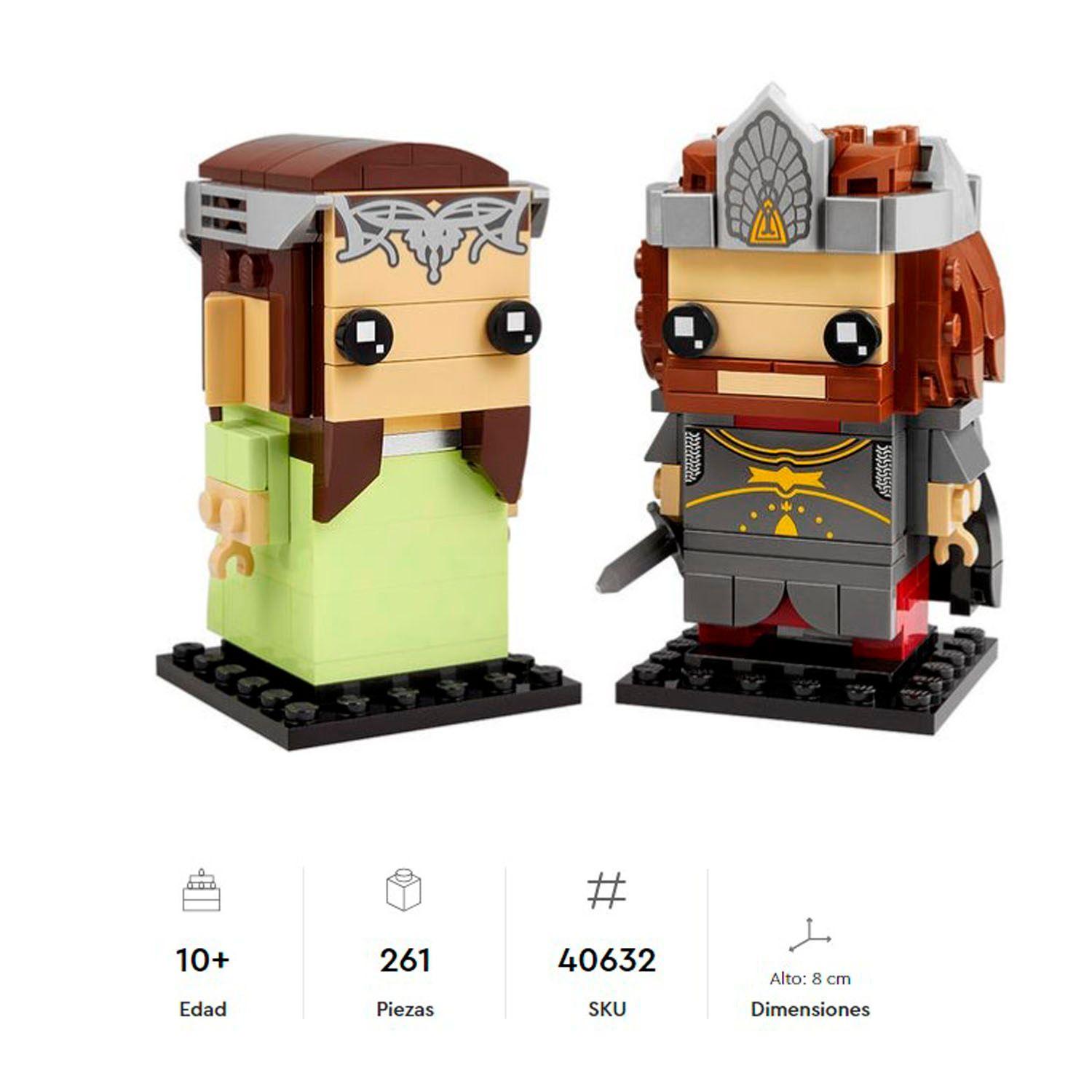 Lego Brick Headz Señor de los Anillos Aragorn y Arwen 40632-4