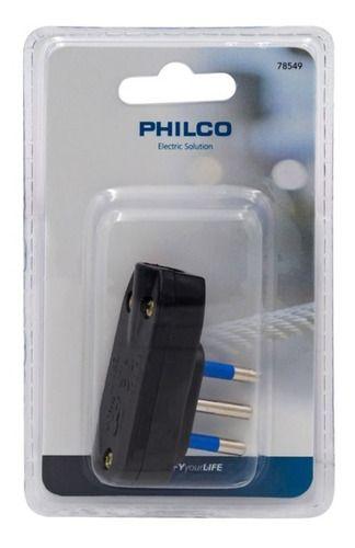 Enchufe Macho Philco Horizontal 2p 78549 Negro - Crazygames-1