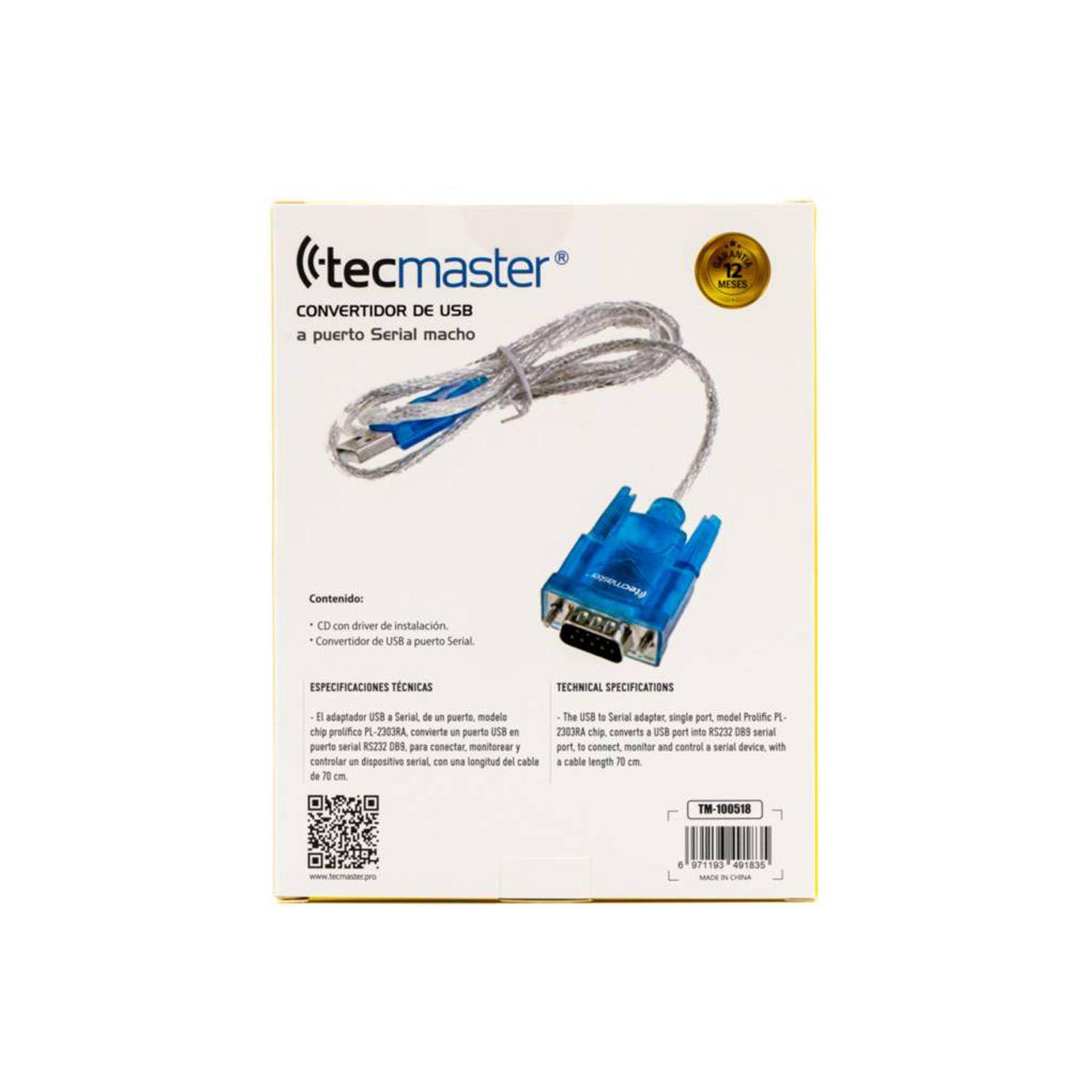 Convertidor de Usb a Puerto Serial Macho TM-100518-2
