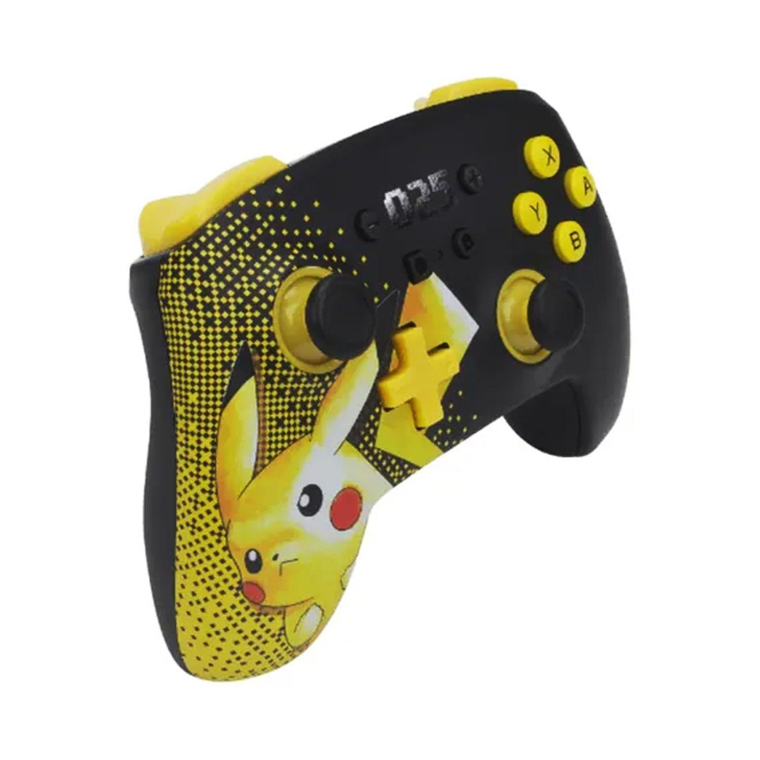 Control Pro Inalámbrico Switch Pikachu Negro y Amarillo-1