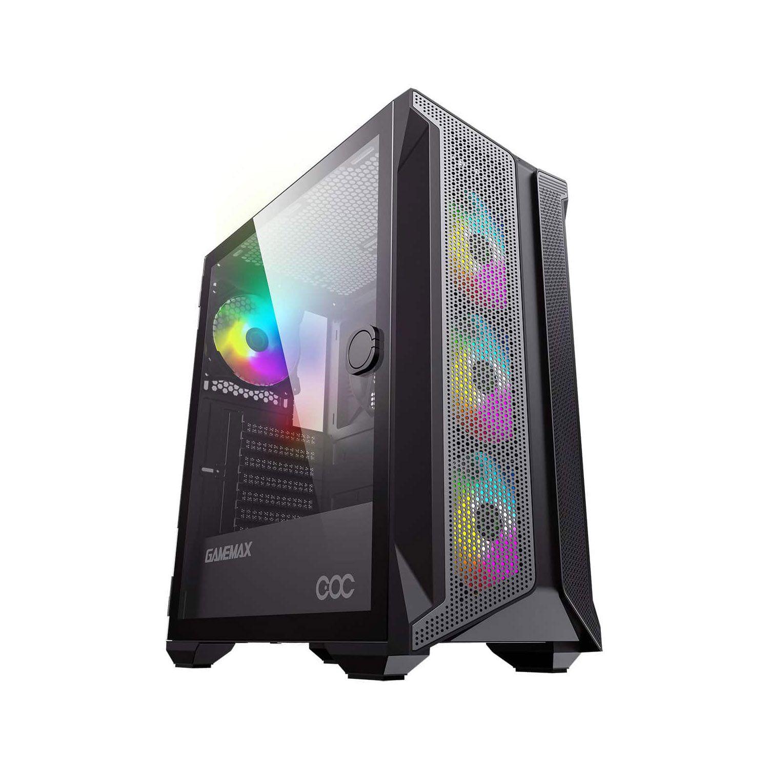 Gabinete Gamer Brufen C1 Black Mid Tower + 3 Ventiladores-0