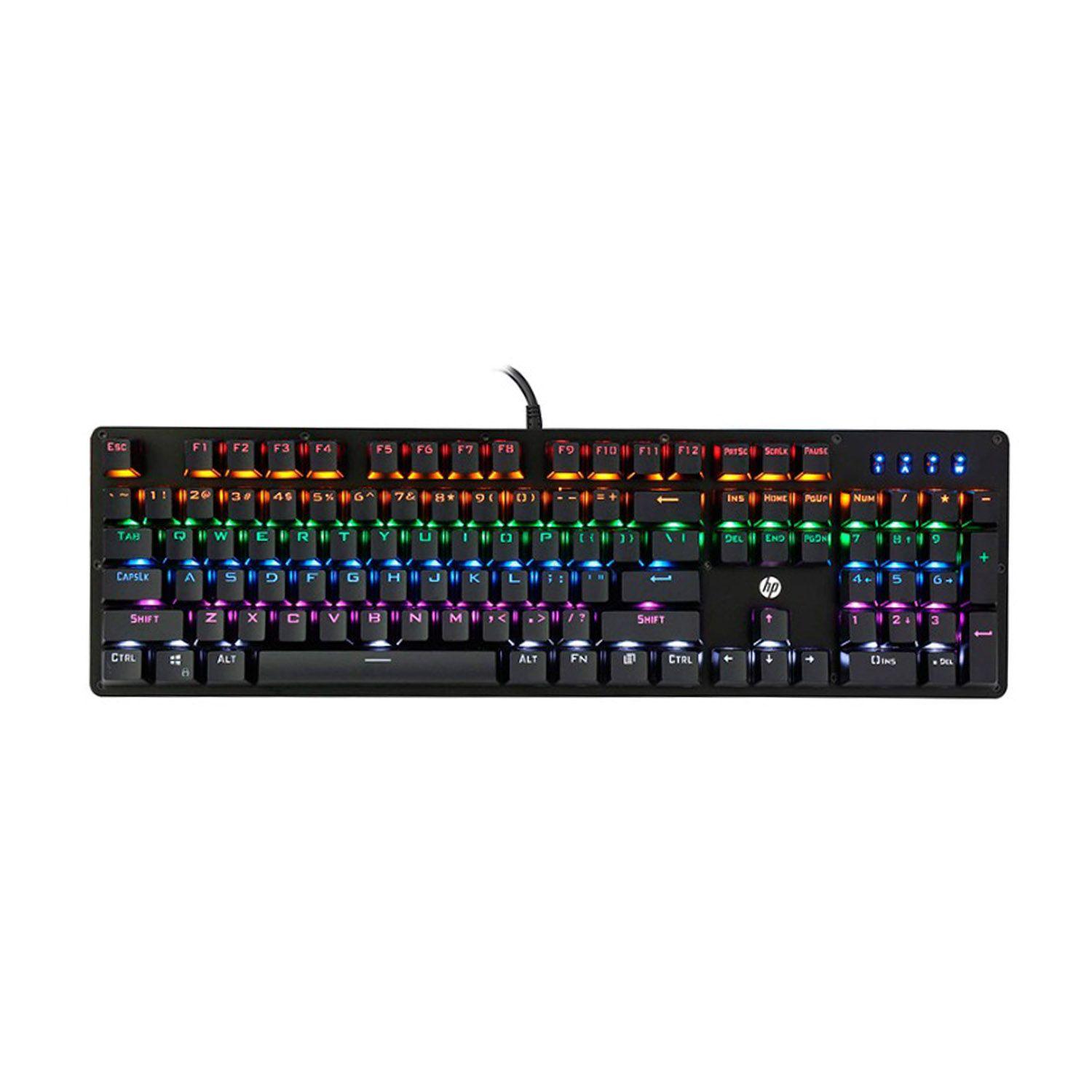 Teclado Gamer Mecanico Hp GK100 Black Español Switch Blue-0