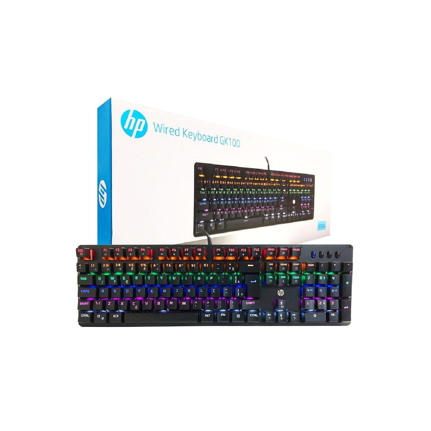 Teclado Gamer Mecanico Hp GK100 Black Español Switch Blue-2