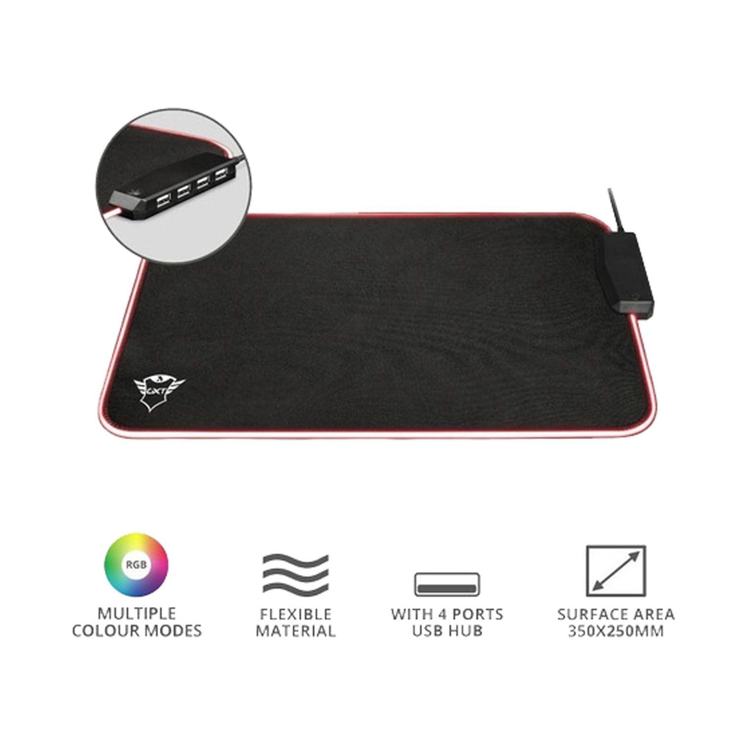 Mousepad Gamer Rgb + Hub Usb Glide Gxt765 Trust - Crazygames-1