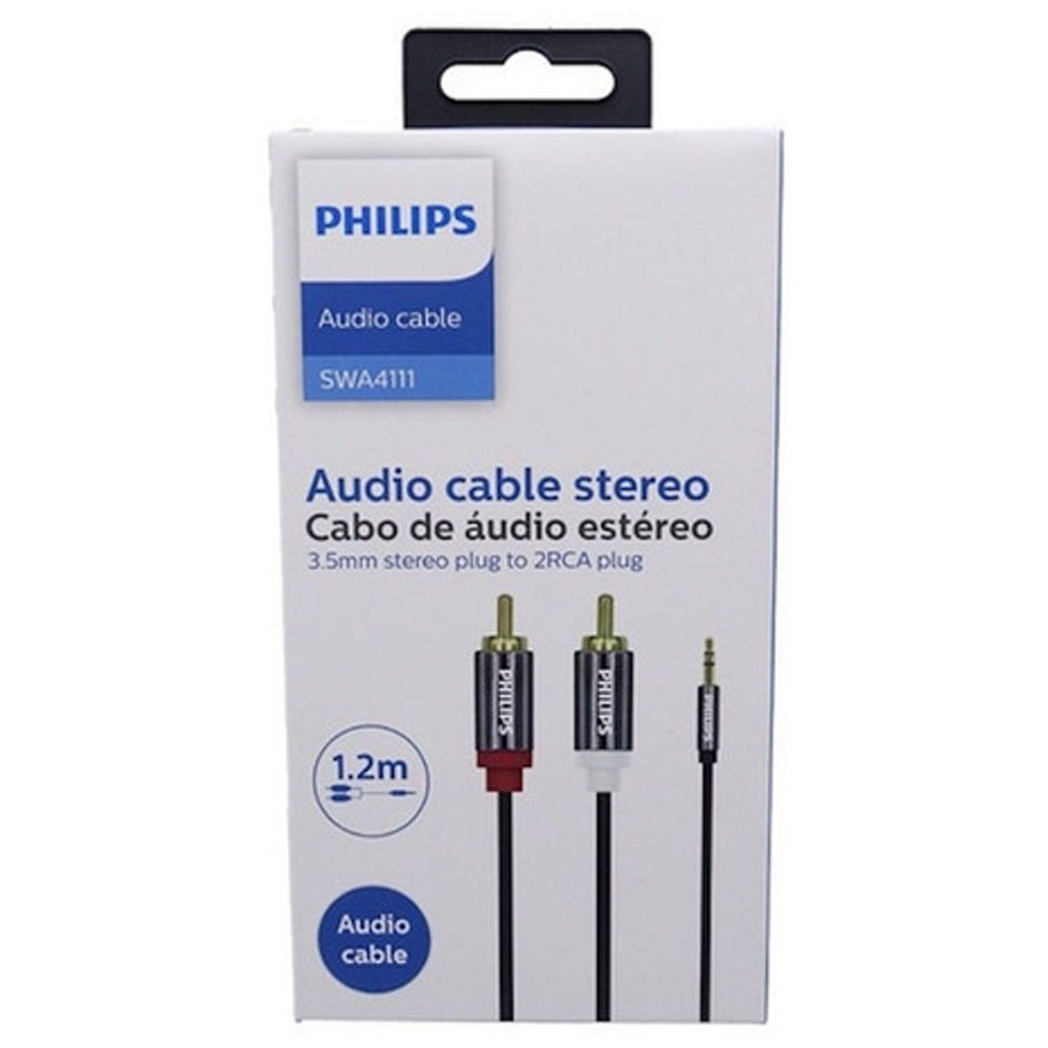 Cable Auxiliar Philips 3.5mm A Rca 1.2 Metros - Crazygames-0