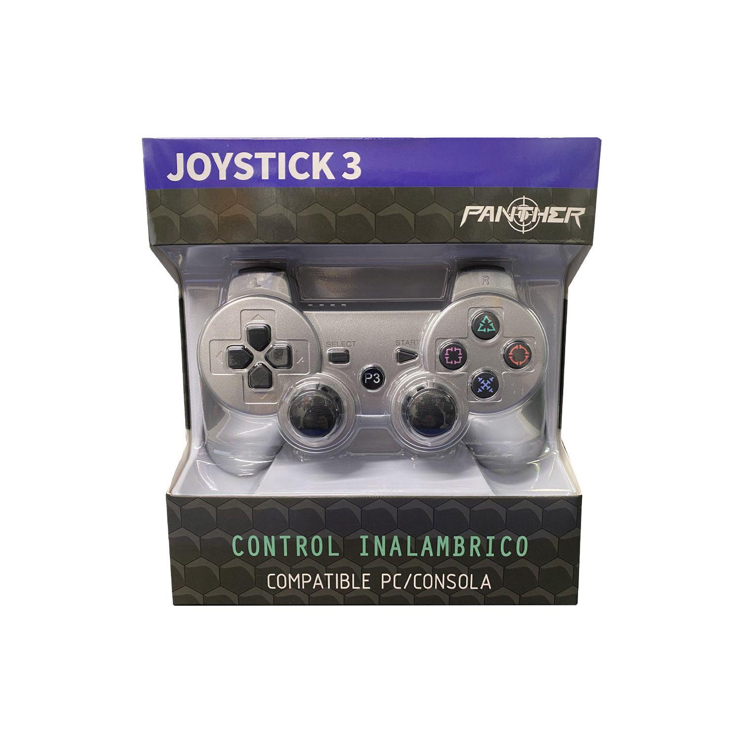 Control Joystick Para Ps3 Panther Plateado + Cable Carga-2