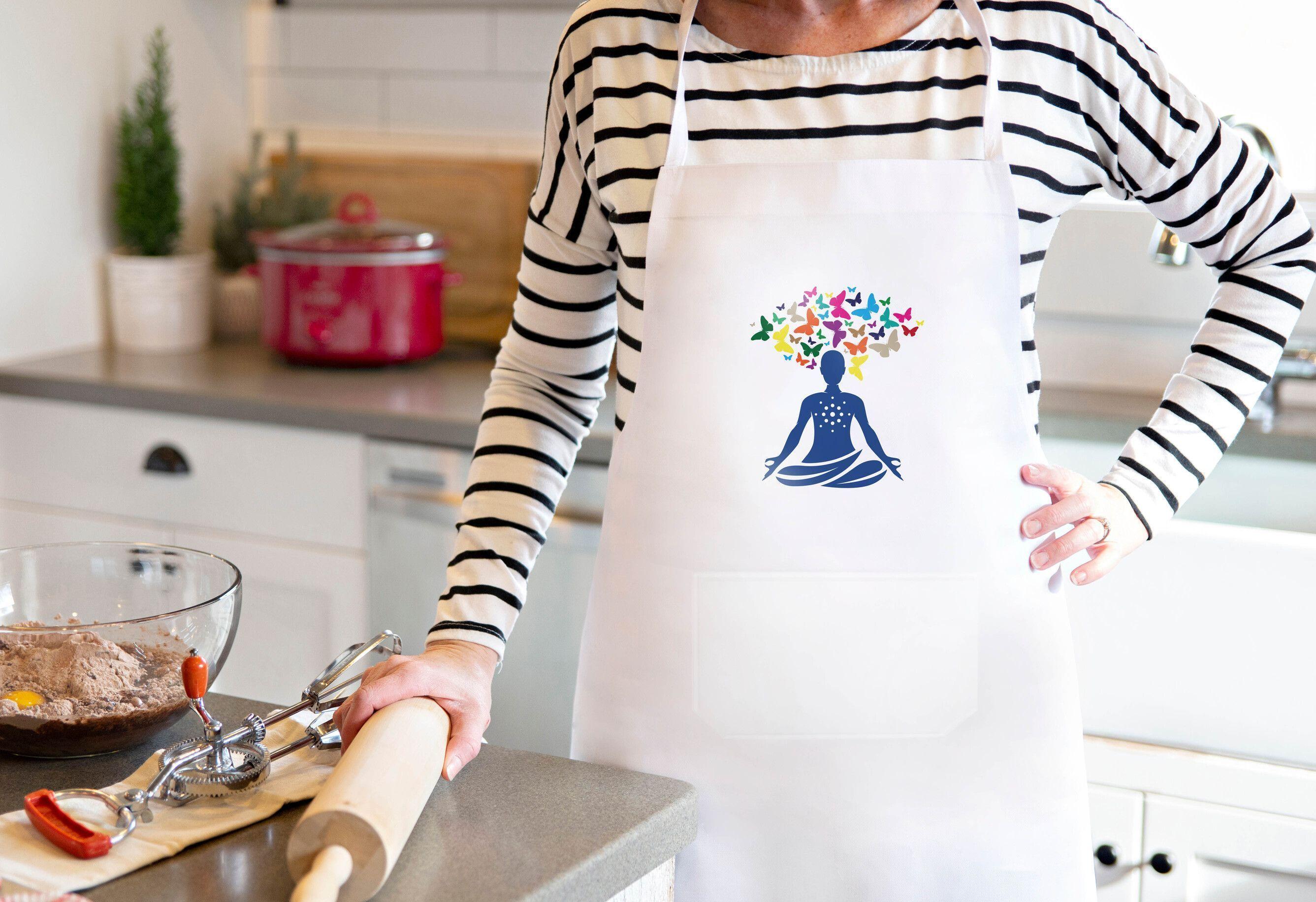 Delantal pechera, con imagen de La meditación-1