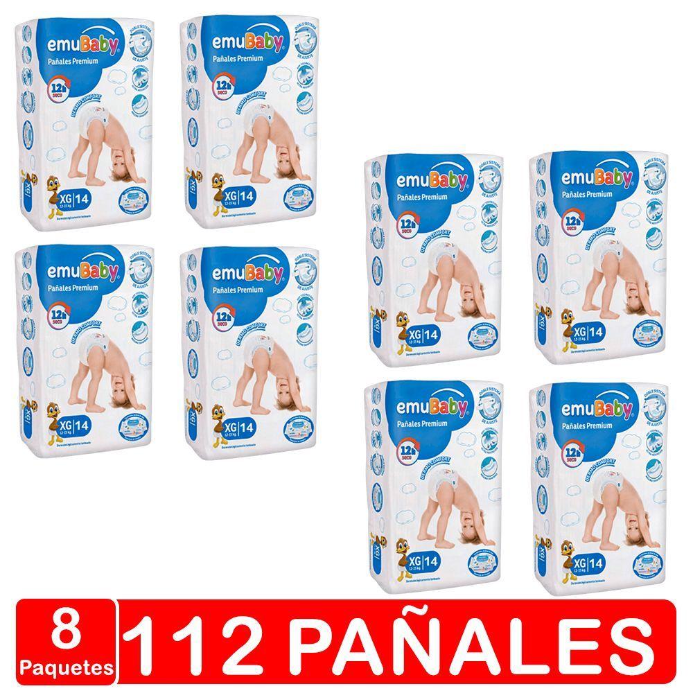 Pañales Emubaby Premium Manga X8 - Talla XG - 112 Pañales-0