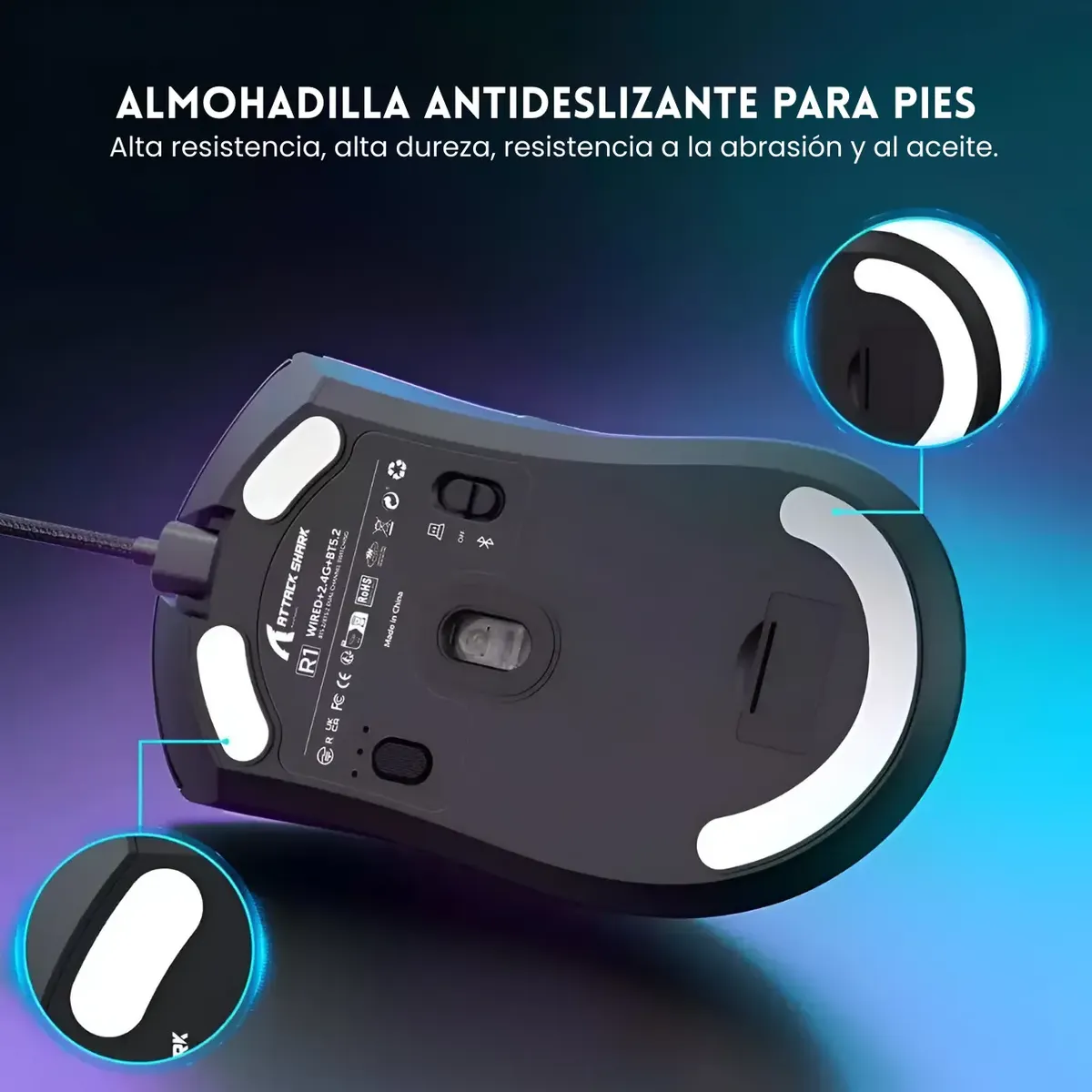 Mouse Gamer Attack Shark X11 Tri Mode 22000 Dpi Paw3311 Dock-5