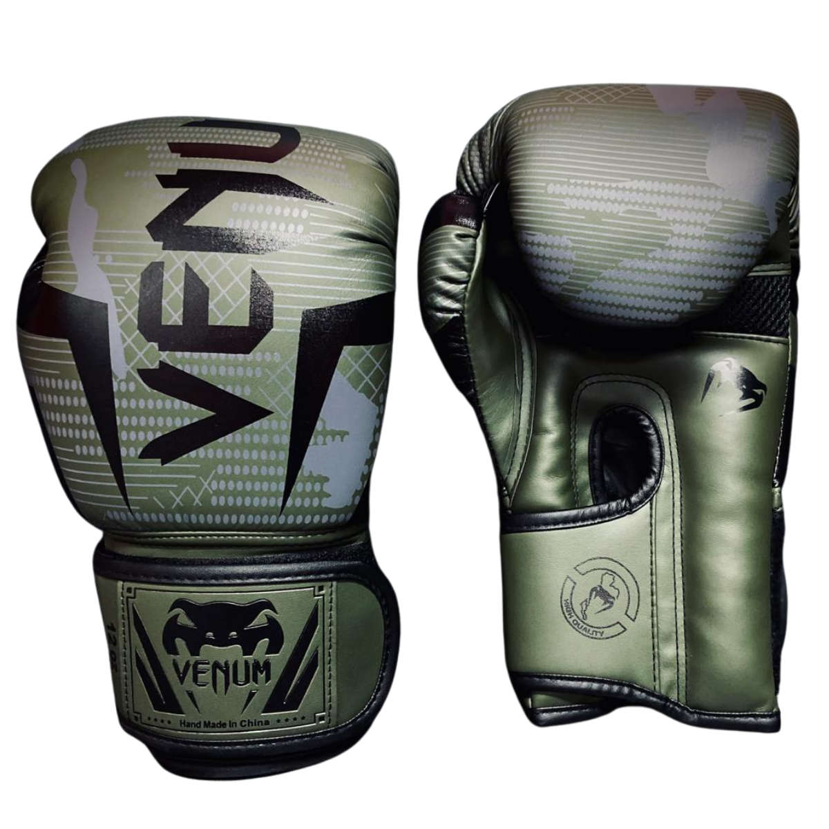 GUANTES DE BOXEO VENUM ELITE 3 0 KHAKI BLACK CAMO Rendimiento Profesional-2
