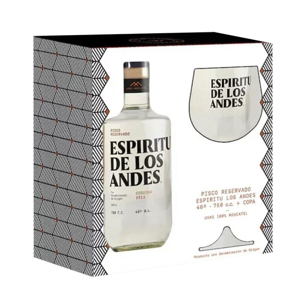 Pisco Espíritu De Los Andes 40º 750cc + Copa de Regalo-0