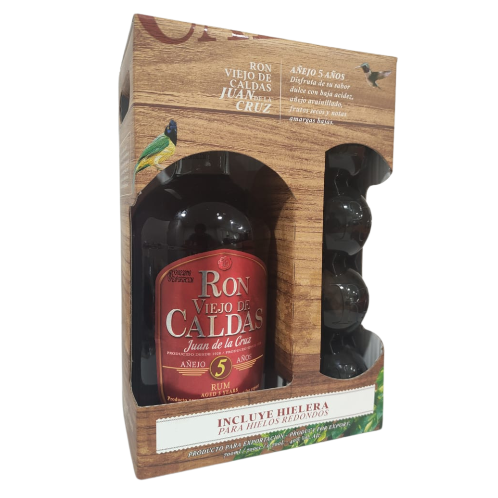 Ron Viejo De Caldas Juan De La Cruz 5 Años 700cc + Hielera-0